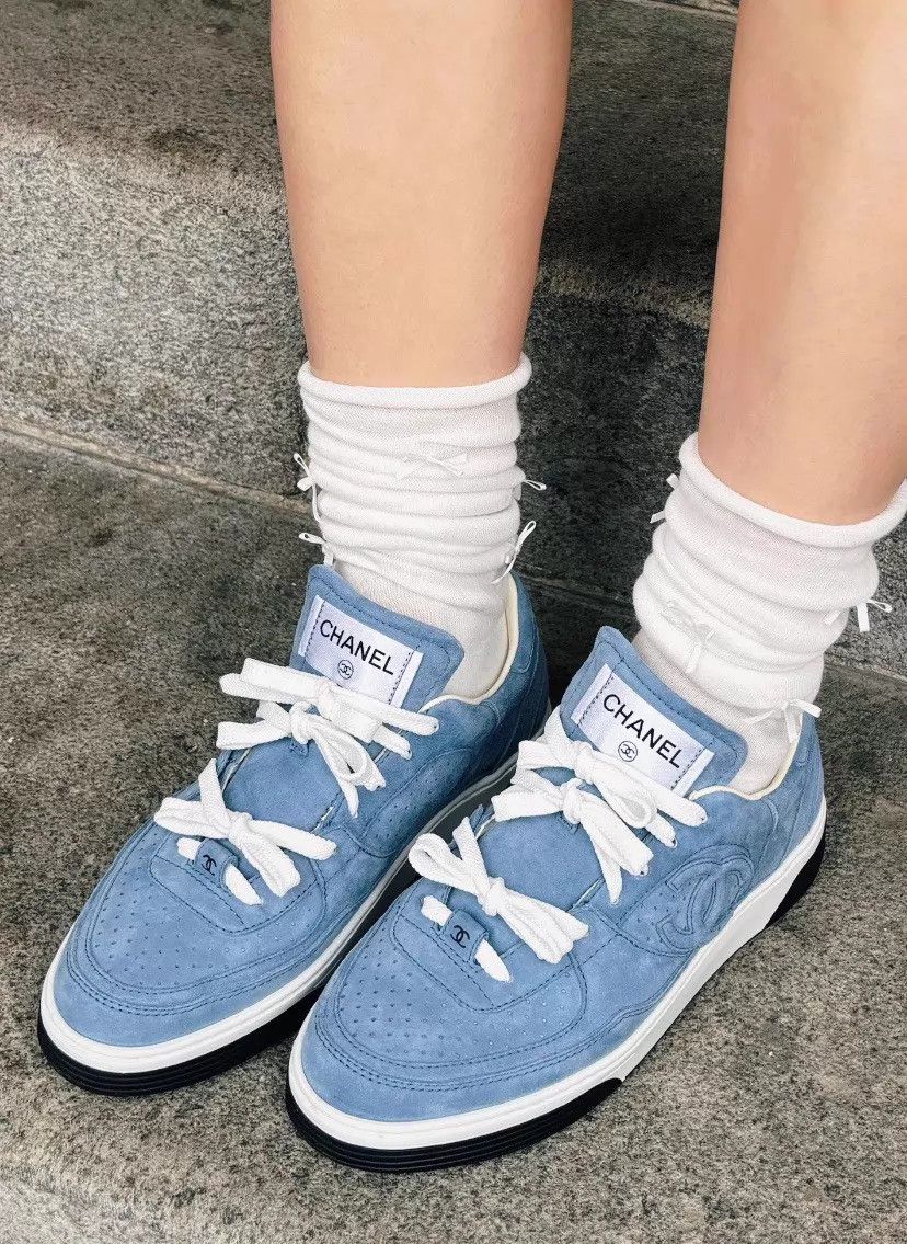 Chanel Chanel Mist Blue Suede Sneakers 38 98 New JZ1556 Size US 7.5 / IT 37.5 - 8 Thumbnail