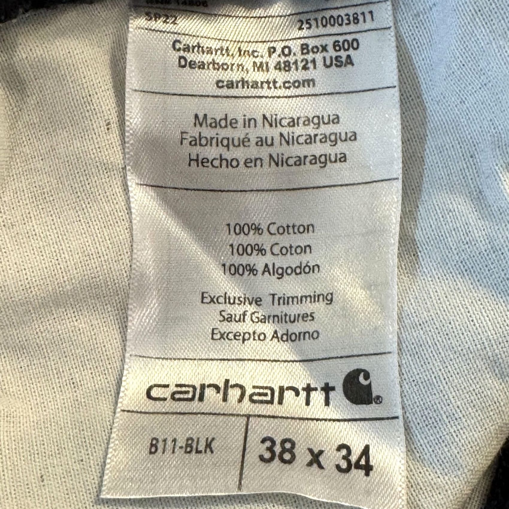 Carhartt Carhartt Pants Mens 38x34 Black B11 Washed Duck Work Dungaree Carpenter Canvas Pants Size US 38 / EU 54 - 7 Thumbnail
