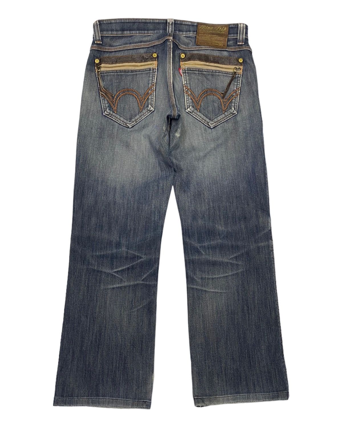 Hysteric Glamour 🔥BAGGY FLARE EDWIN 503 BLUE TRIP DISTRESSED DENIM JEANS Size US 34 / EU 50 - 4 Thumbnail