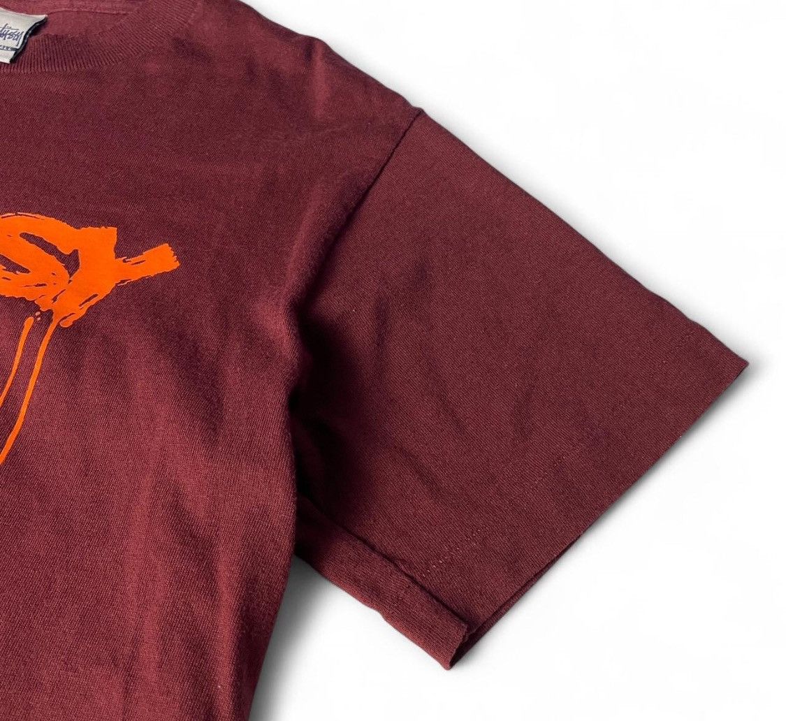 Stussy 🌹💫90S RARE STUSSY BURGUNDY GRAFFITI PRINTED T SHIRT Size US S / EU 44-46 / 1 - 5 Thumbnail