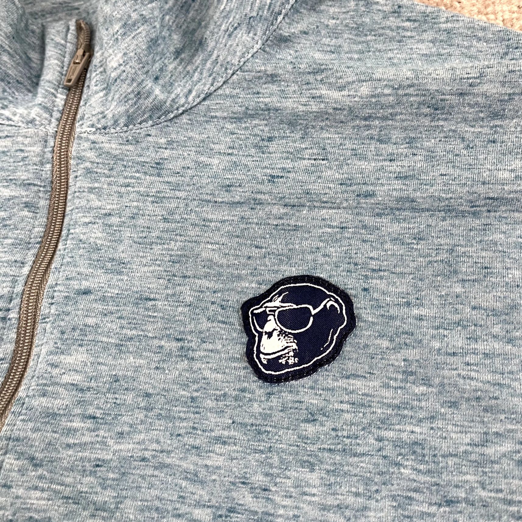 Vintage League Jacket Adult Mens Large Blue Monkey Quarter Zip Long Sleeve Stretch Size US L / EU 52-54 / 3 - 3 Thumbnail