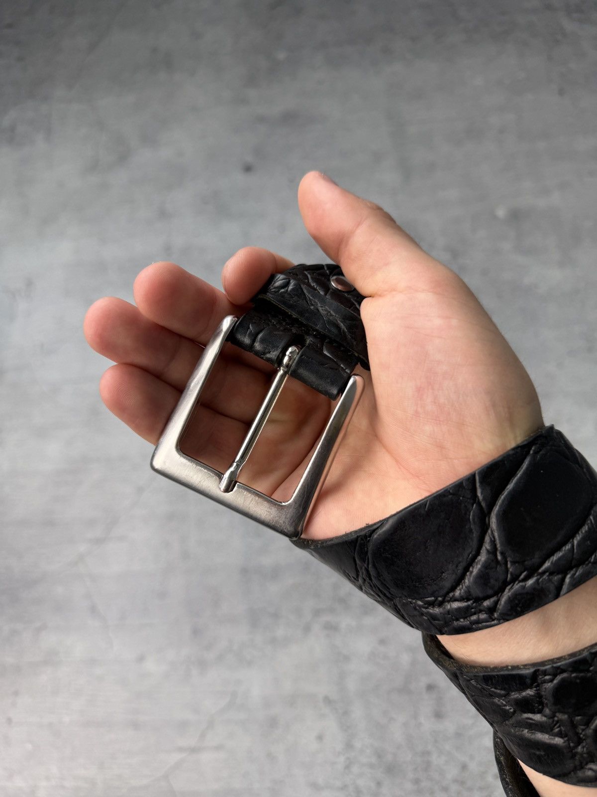 Japanese Brand 00ʼS NUMBER NINE STYLE JAPAN LEATHER Y2K BELT ARCHIVE BLACK Size ONE SIZE - 4 Thumbnail