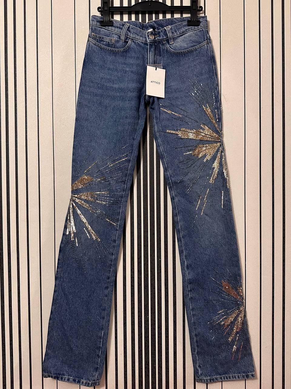 The Attico The Attico Embroidered Rarest “Sunset” Denim Pants Size 25" / US 0 / IT 36 - 1 Thumbnail