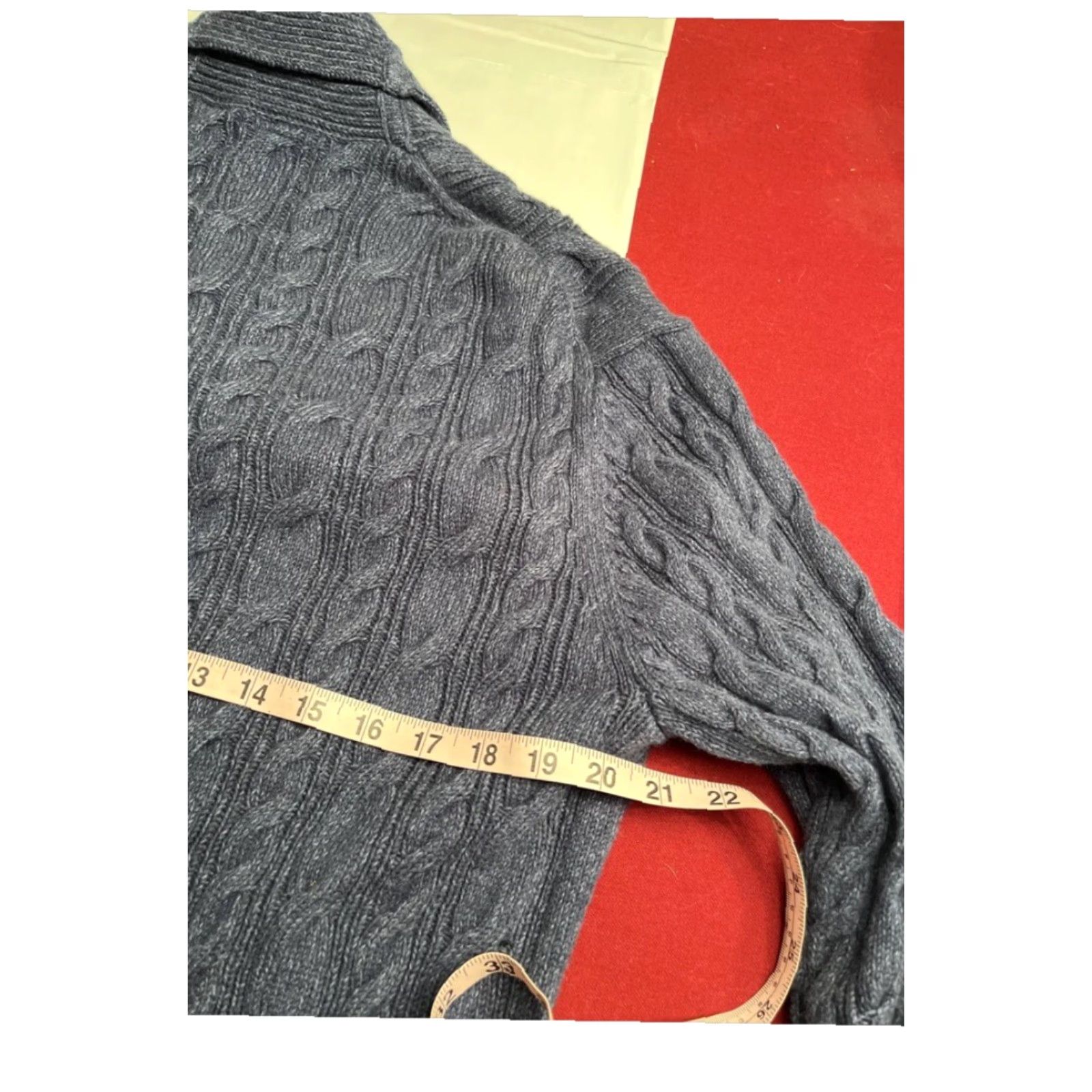 Nautica Nautica Blue SWEATER fisherman Spinnaker Cableknit Nautical Flags cowl neck Men Size US L / EU 52-54 / 3 - 7 Thumbnail