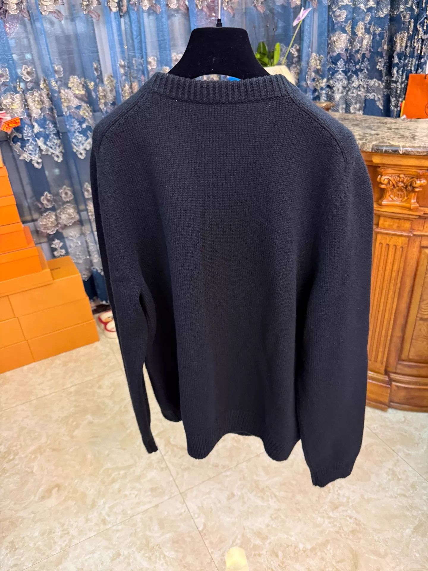 Celine CELINE Black Triumph Logo Wool-Cashmere Sweater L Size US L / EU 52-54 / 3 - 2 Thumbnail