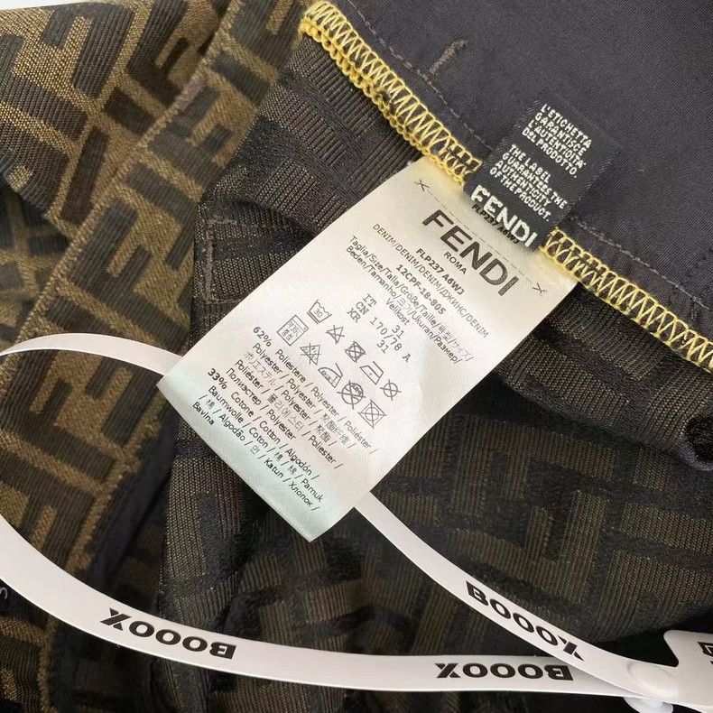 Fendi Fendi Old flower full printed leather brand logo casual pa Size US 31 - 4 Thumbnail