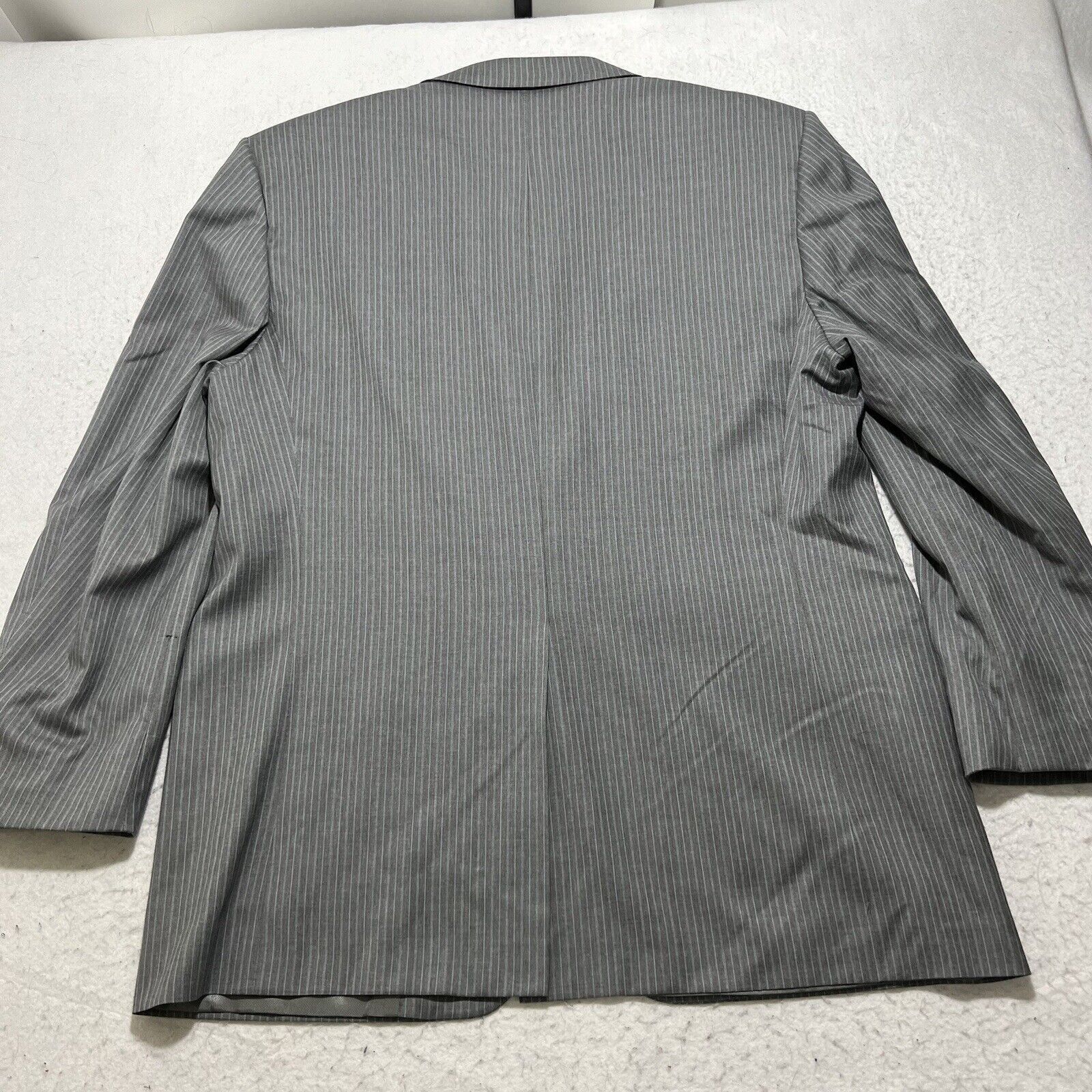 Hickey Freeman Hickey Freeman 44R Worsted Wool Gray Pinstripe Suit Jacket Size 44R - 15 Thumbnail