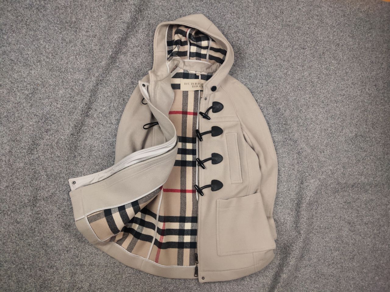 Burberry Burberry Brit Wool Camel Duffle Coat Jacket Nova Check Size S / US 4 / IT 40 - 1 Thumbnail