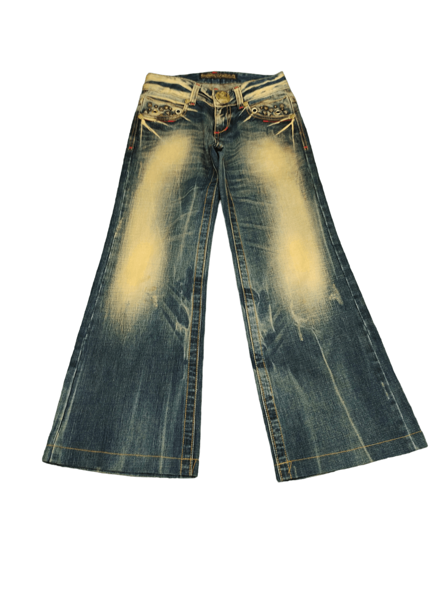 If Six Was Nine Flare Jeans Studio RP Faded Bootcut Low Rise Jpg Style Size US 27 - 10 Thumbnail
