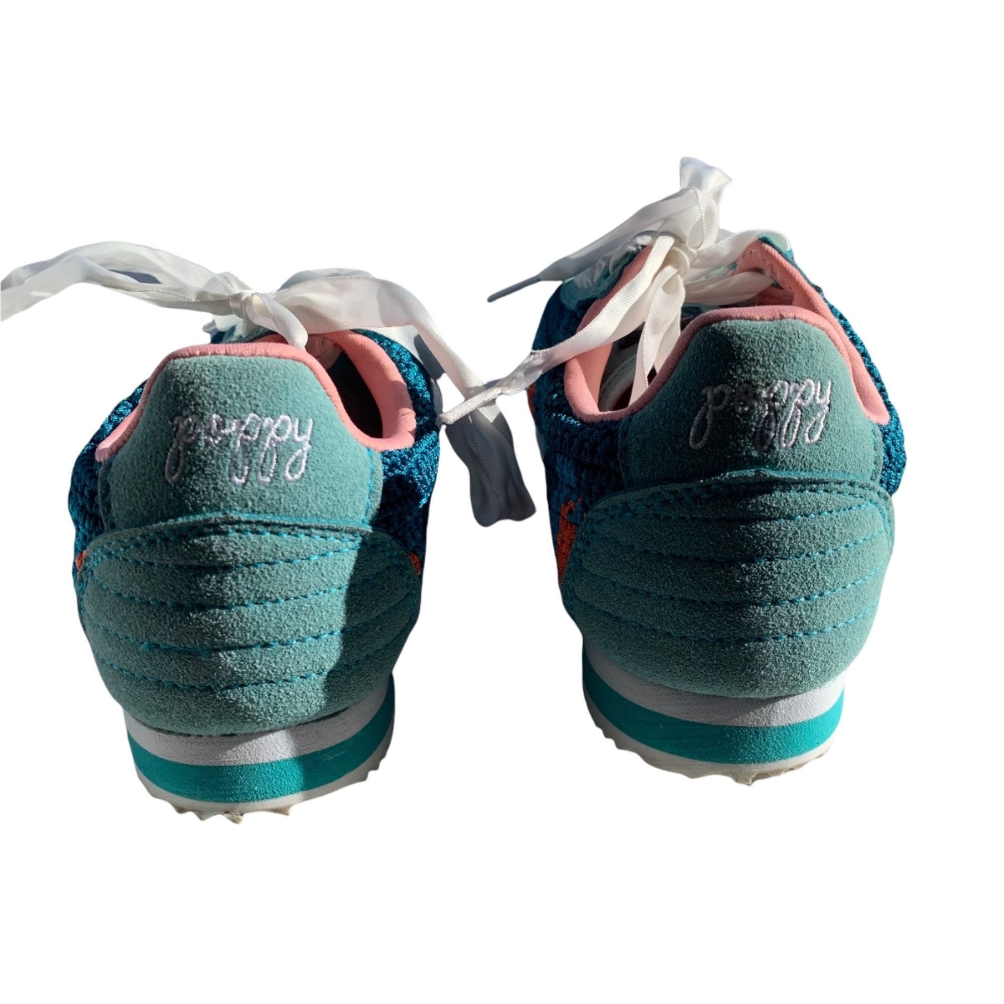 Other Poppy Crocheted Lace Up Teal Boho Comfort Fashion Sneakers 6 Size US 6 / IT 36 - 5 Thumbnail