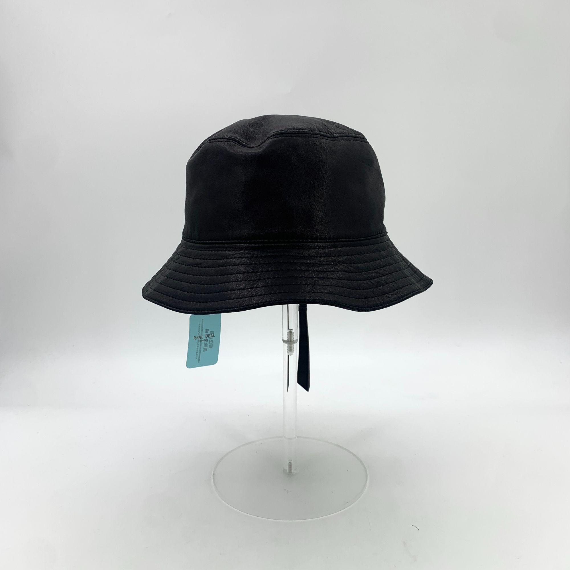 Loewe Loewe Black Leather & Cotton Fishermans Hat With Logo Patch Size ONE SIZE - 9 Thumbnail