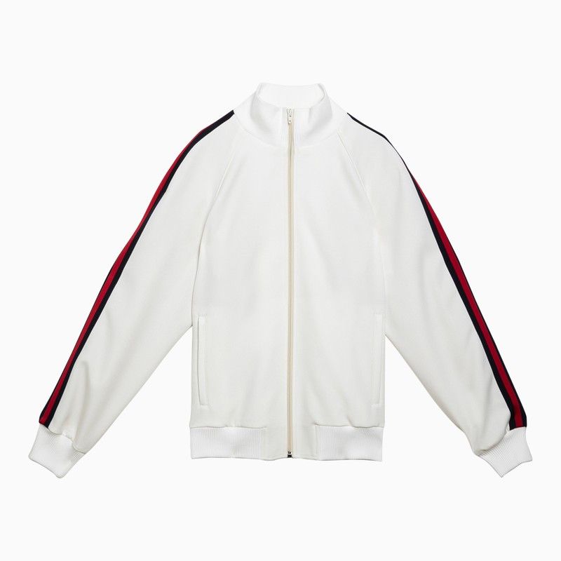 Image of Gucci White Sweatshirt With Web Ribbon, Men's (Size Small)