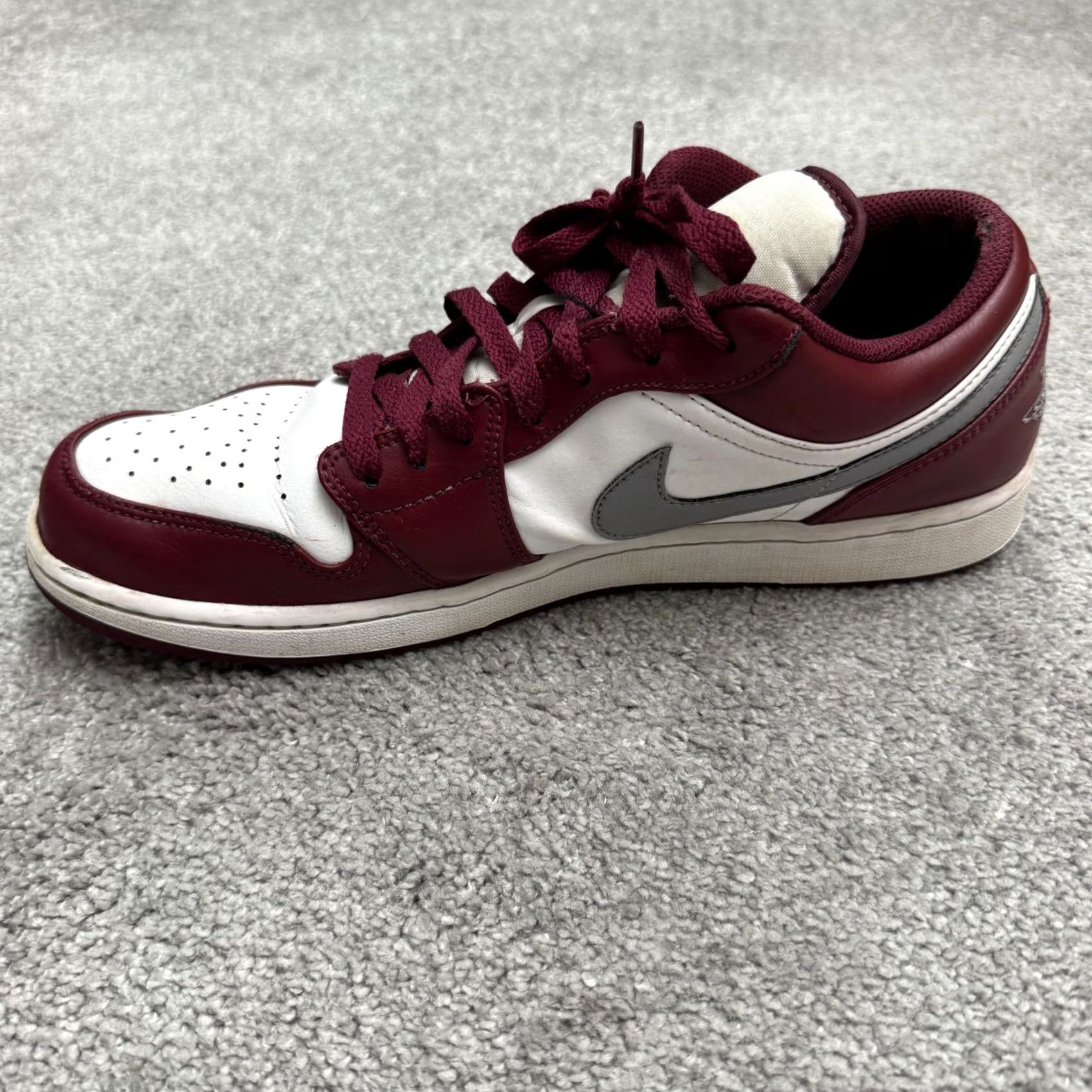 Nike Nike Air Jordan 1 Low Bordeaux White Cherrywood Red Cement Gray Sneakers Mens 12 Size US 12 / EU 45 - 5 Thumbnail