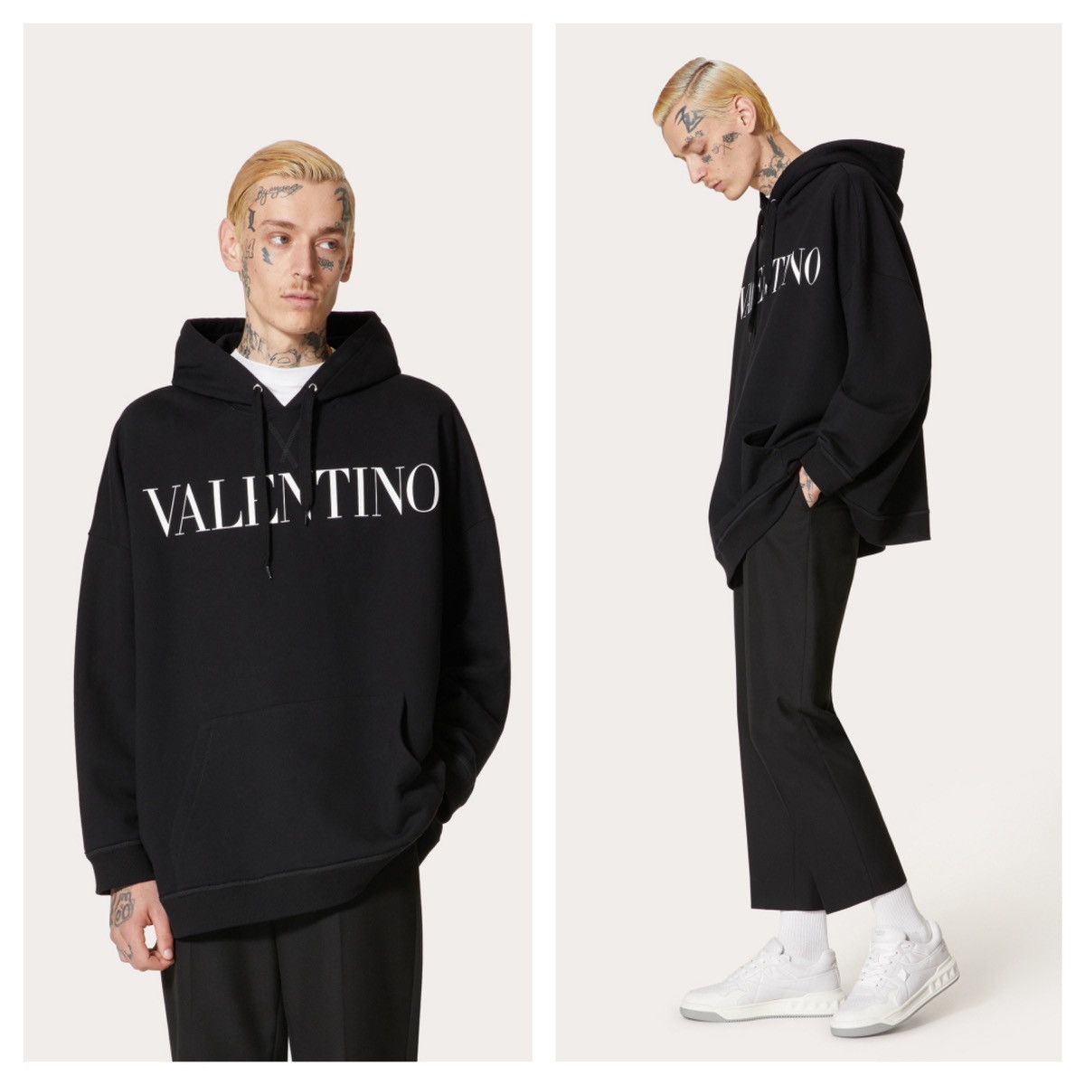 Valentino Authentic Valentino Front Logo Oversized Hoodie Size US S / EU 44-46 / 1 - 12 Thumbnail