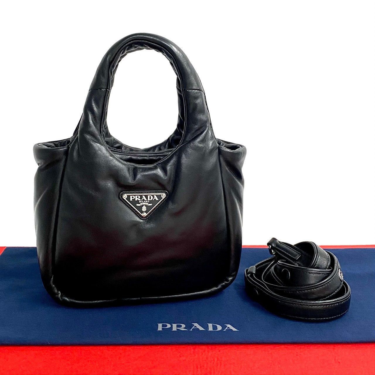 Prada Shoulder Bag Black Leather