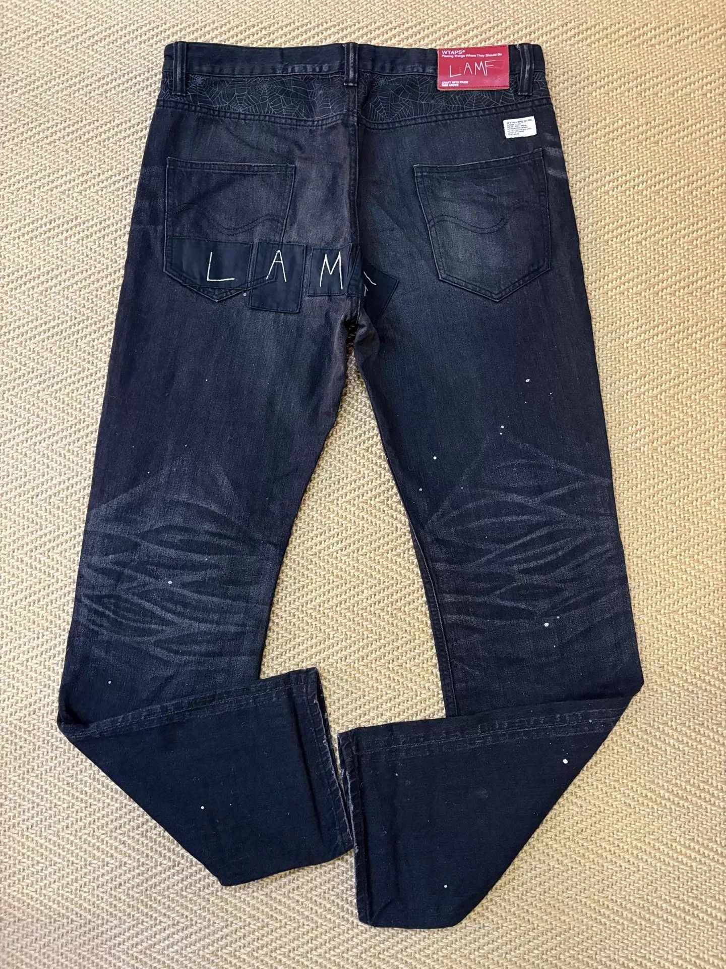 Wtaps Wtaps LAMF 09ss Trash Black Washed Spider Patchwork Jeans L Size US 34 / EU 50 - 2 Thumbnail