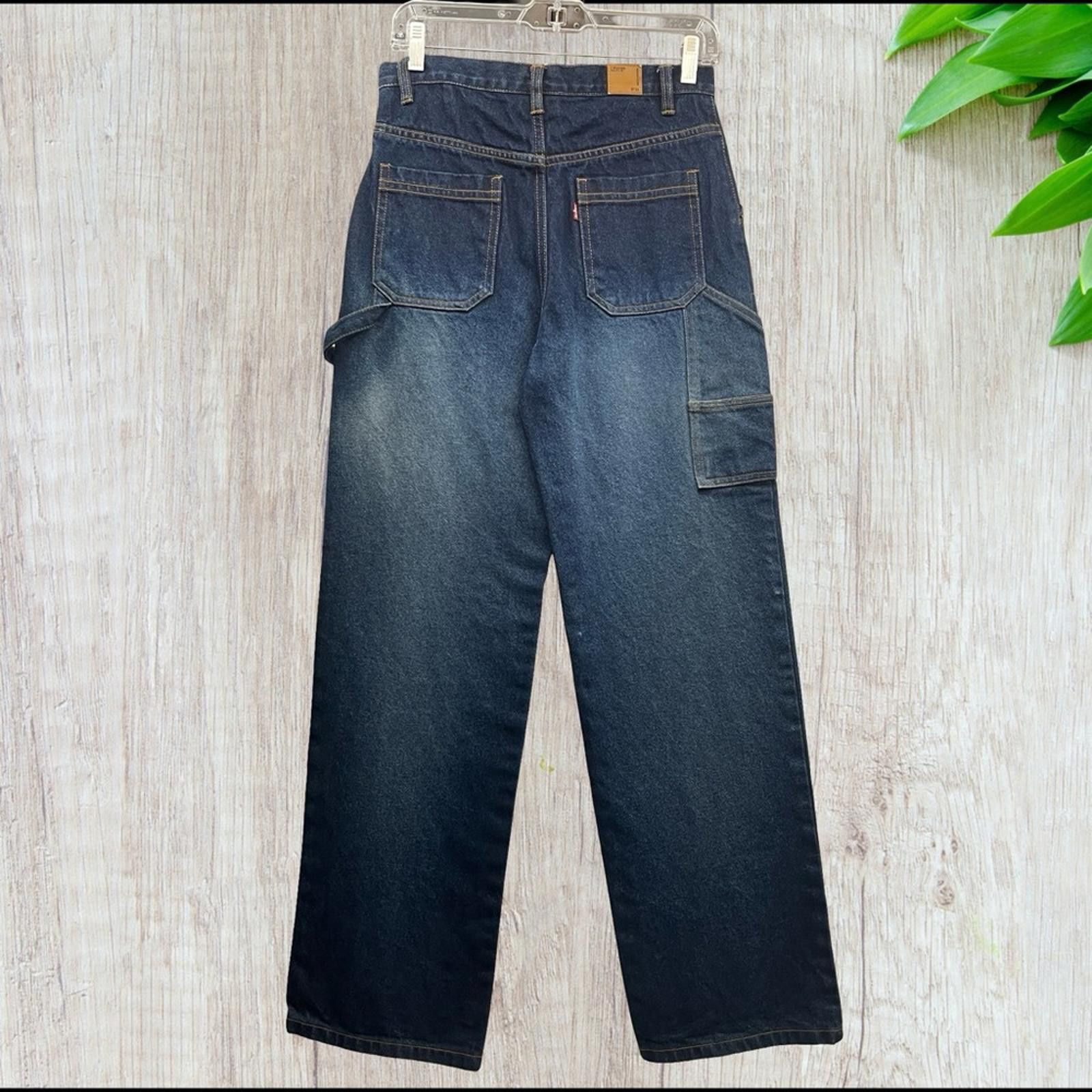 Levi's Women's Levi's Dark Blue Denim Cargo Jeans size 16 Size 38" / US 16 / IT 52 - 3 Thumbnail