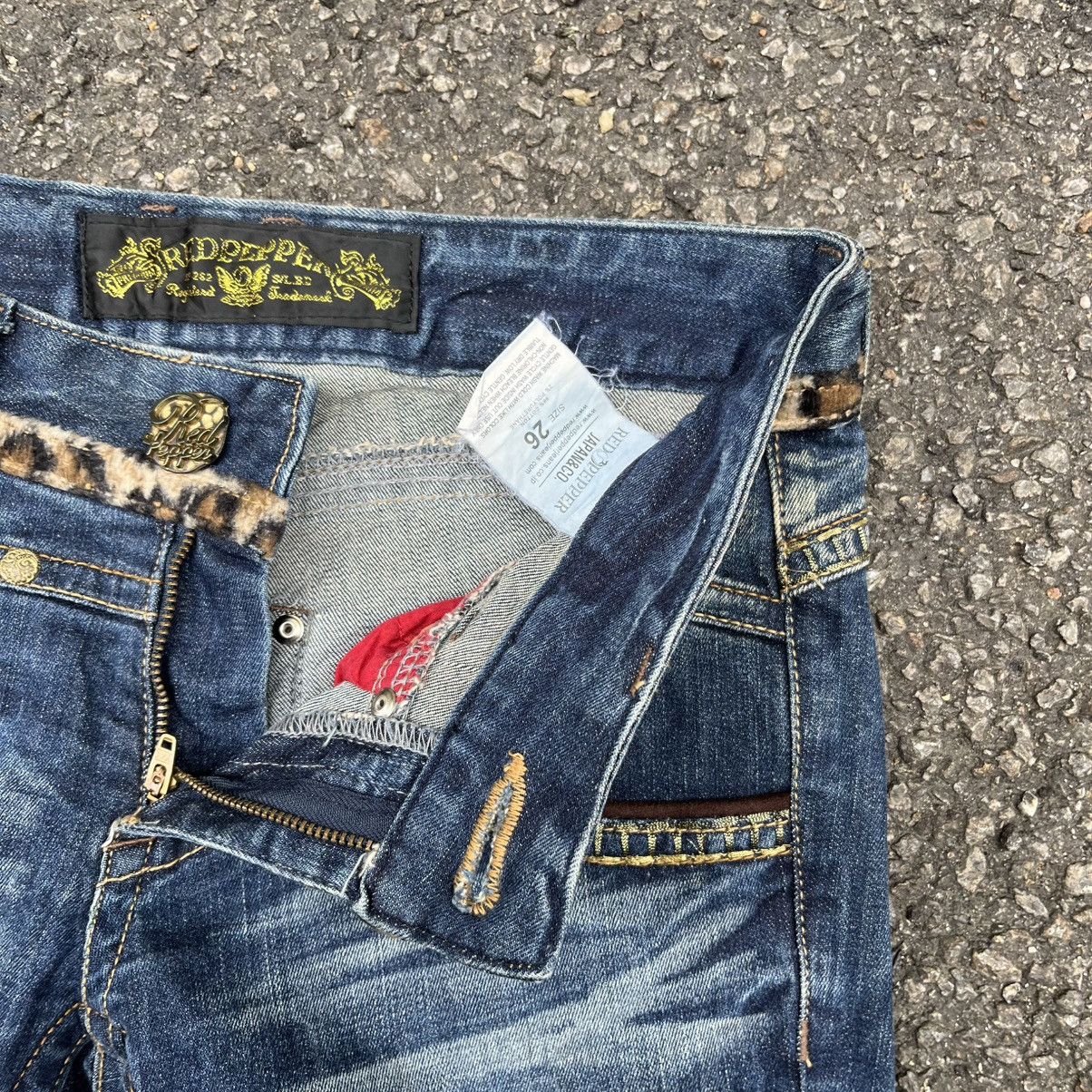 Hysteric Glamour Japanese Red Pepper Jeans Studded Leopard Fax Fur Denim Size 26" / US 2 / IT 38 - 7 Thumbnail
