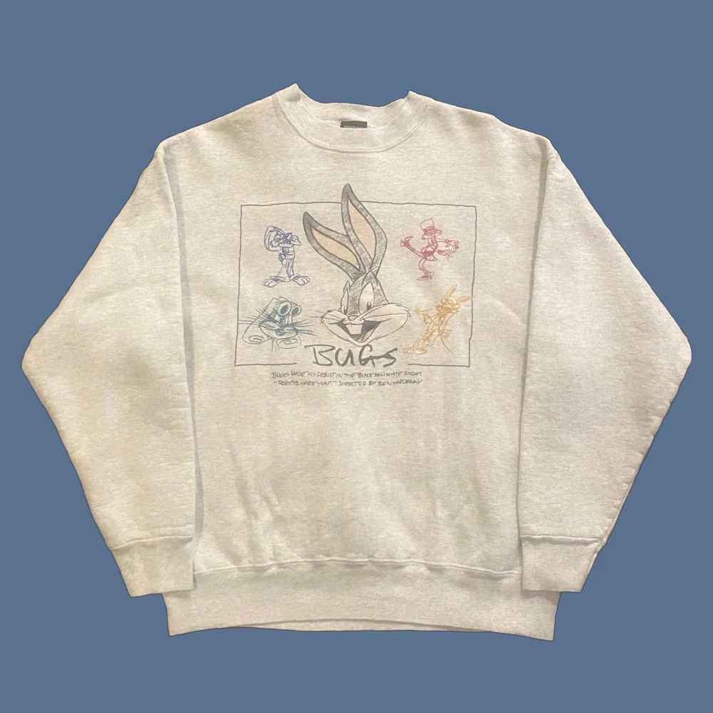 Vintage VINTAGE Bugs Bunny Warner Bros. Crewneck Sweatshirt Gray Adult L EUC Size US L / EU 52-54 / 3 - 1 Thumbnail