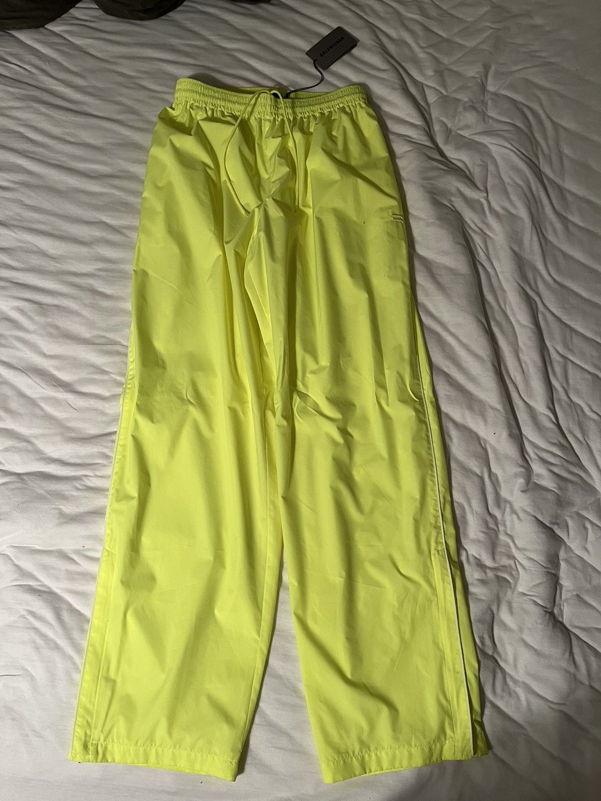 image of Balenciaga Technical Trackpants Yellow in Neon Yellow, Men's (Size 30)