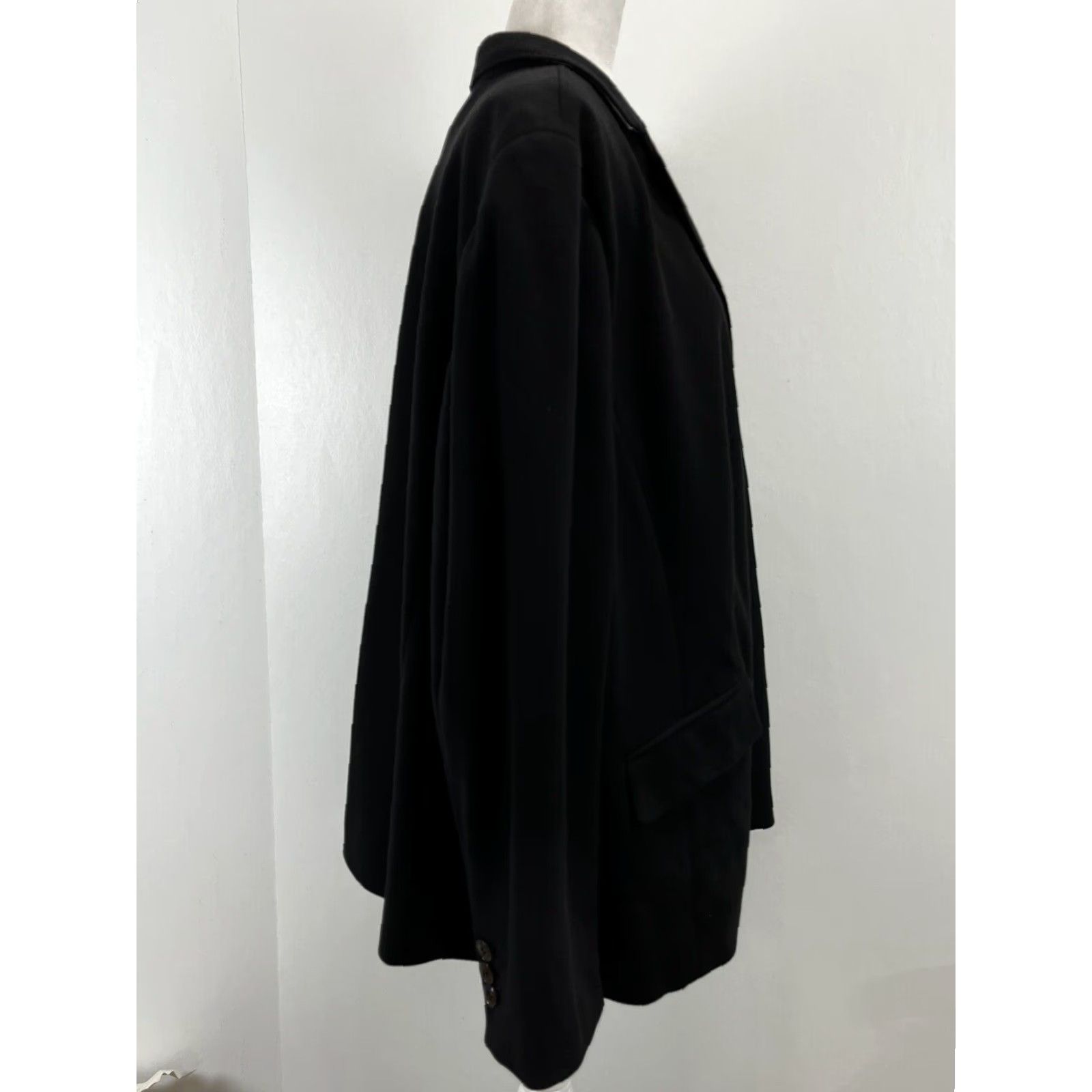 Talbots Talbots Aberdeen Blazer Jacket 24W Plus Black Cotton Blend Womens 2 Button Size 4XL / US 24-26 - 4 Thumbnail
