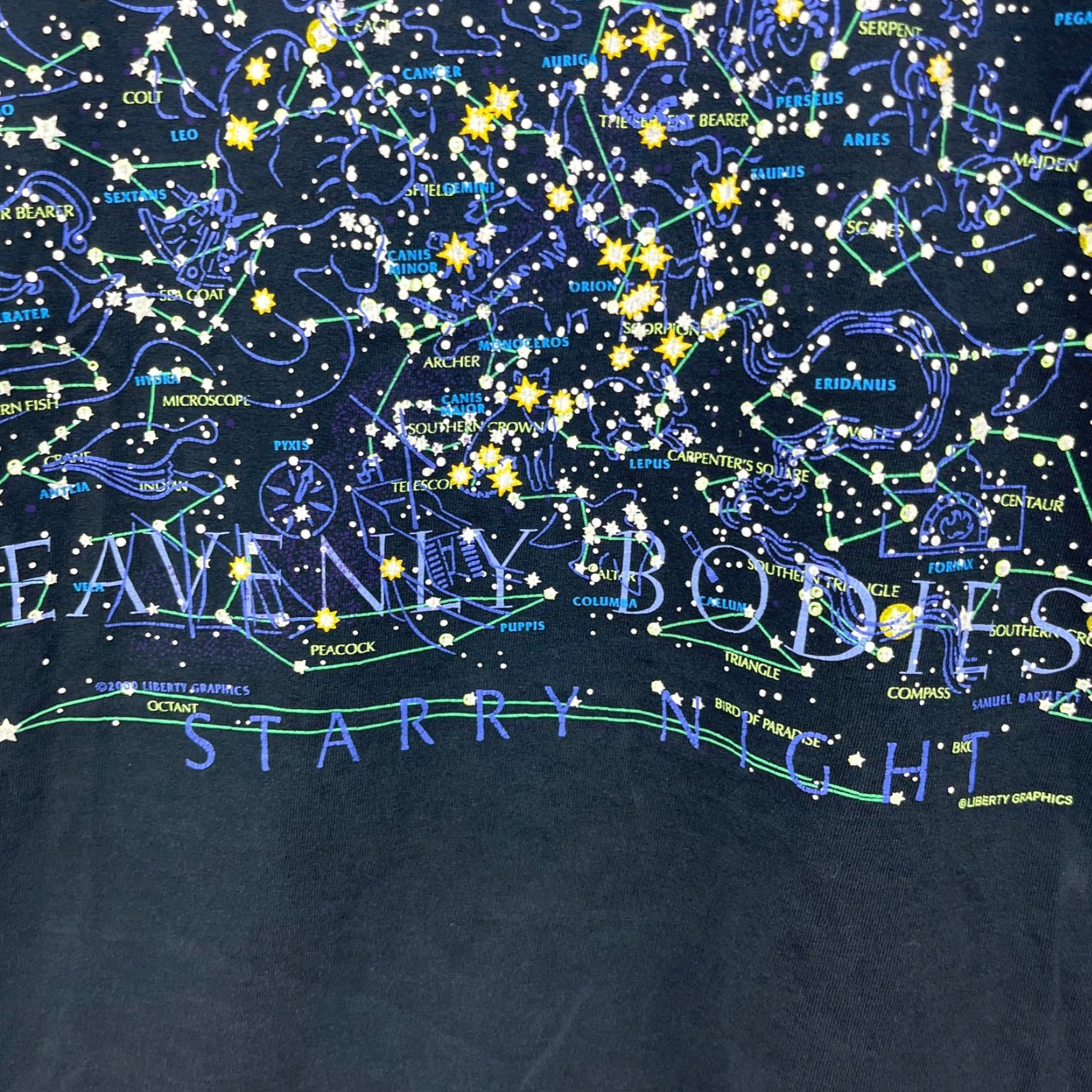 Vintage VINTAGE Constellations Starry Night Space T Shirt XL Black Cotton Men Short Sleeve Crew Neck Logo Size US XL / EU 56 / 4 - 3 Thumbnail