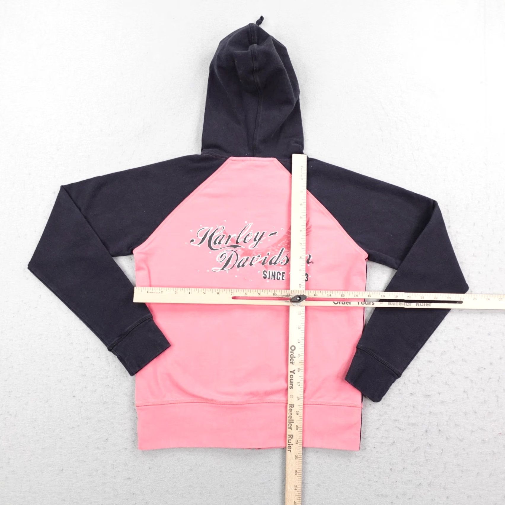 Harley Davidson Harley-Davidson Hoodie Womens Small Pink Black Rhinestone Motorcycles Sweatshirt Size S / US 4 / IT 40 - 7 Thumbnail