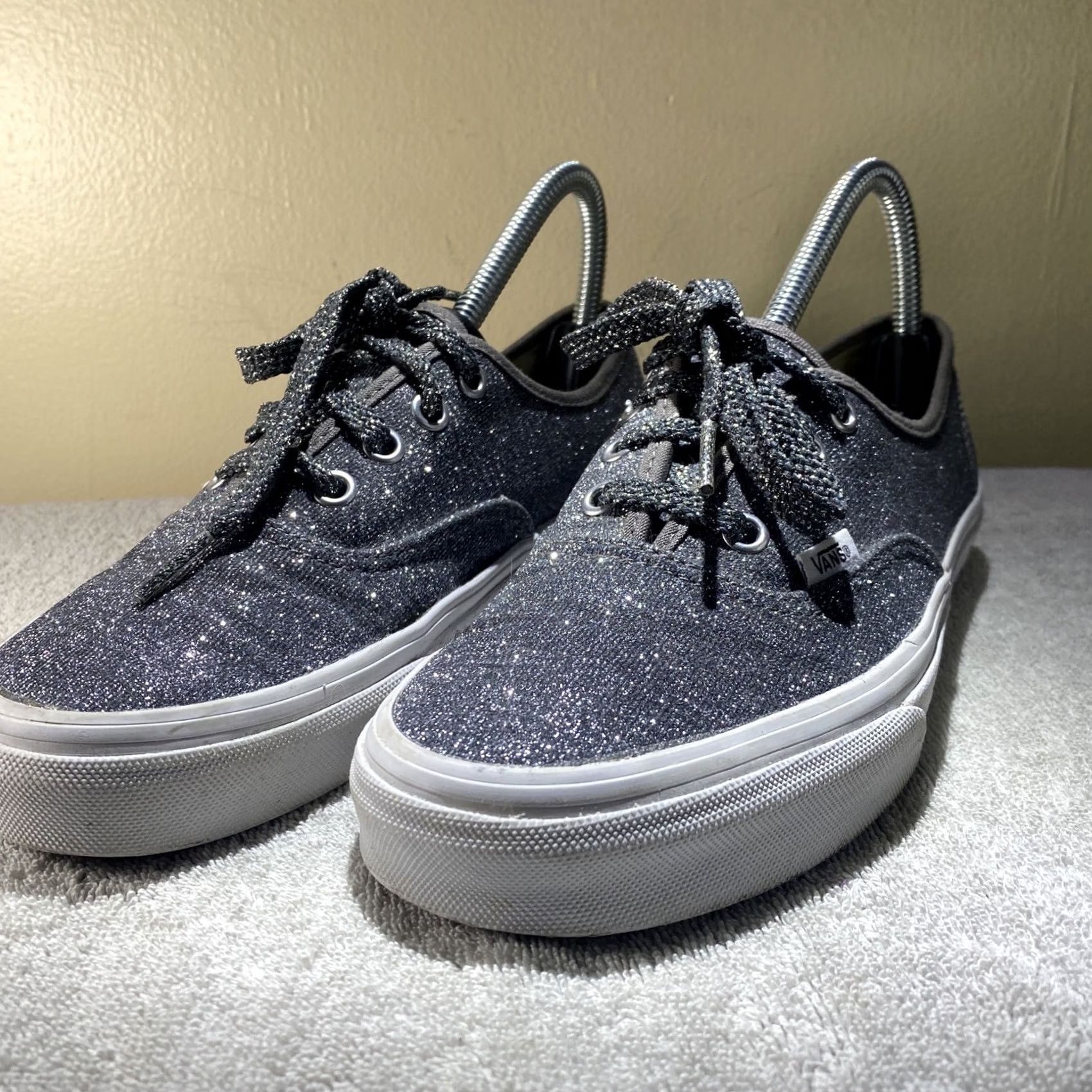 Vintage Grays Women Flat Sneaker Van Glitter Sliver Gray Size 7 Ladies 7 US Gray Size US 7 / IT 37 - 3 Thumbnail