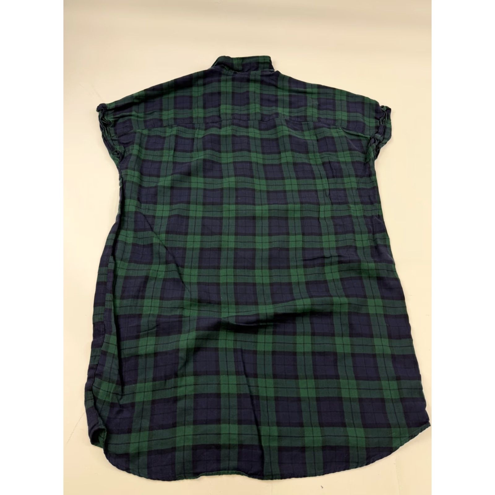 Vintage Grayson Dress Womens 2 Green Plaid Short Sleeve Collared Shirt Dress Lyocell Size XS / US 0-2 / IT 36-38 - 7 Thumbnail