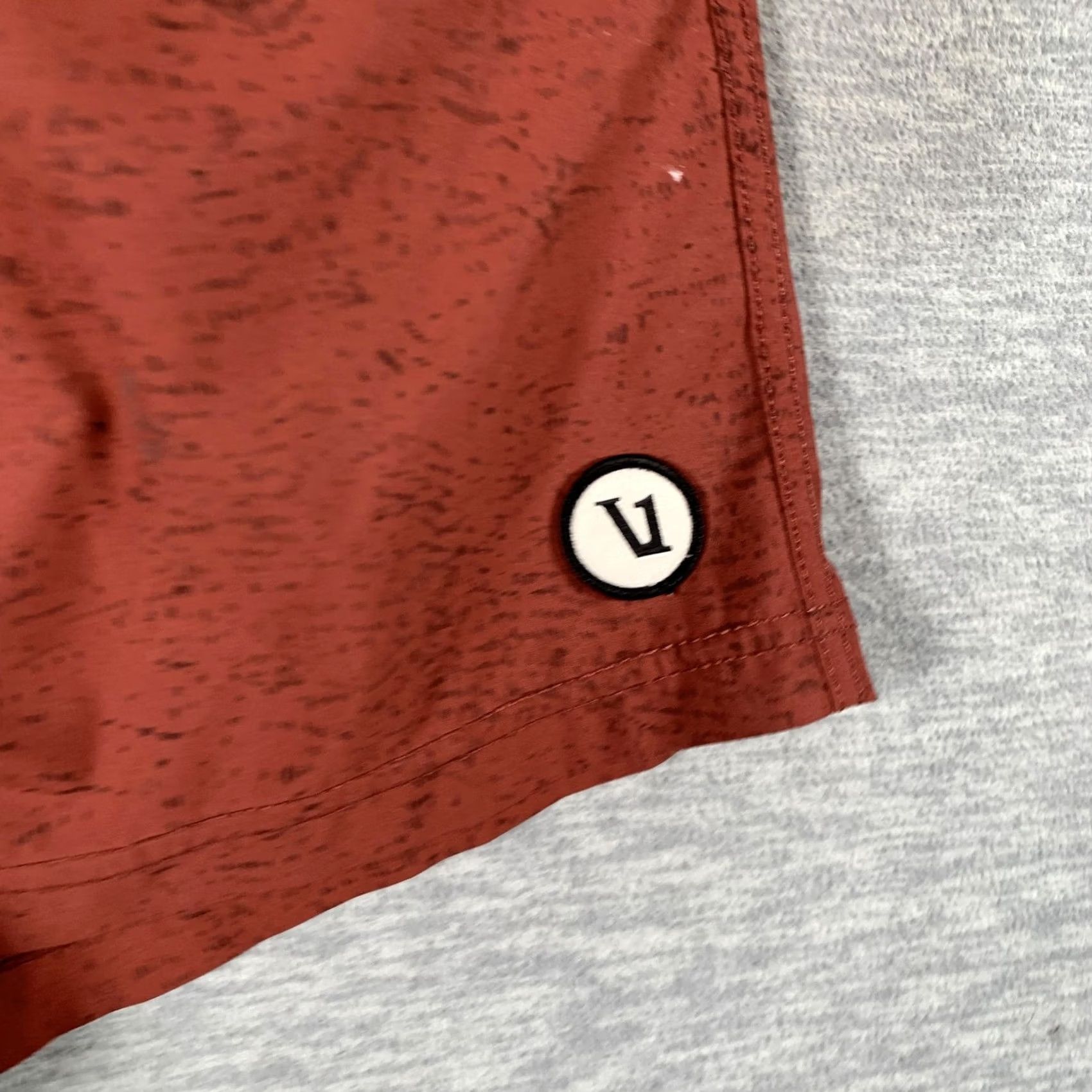 Vuori Vuori Swim Shorts Mens Medium Red Solid Elastic Waist Drawstring Trunks Pockets Size US 31 - 4 Thumbnail