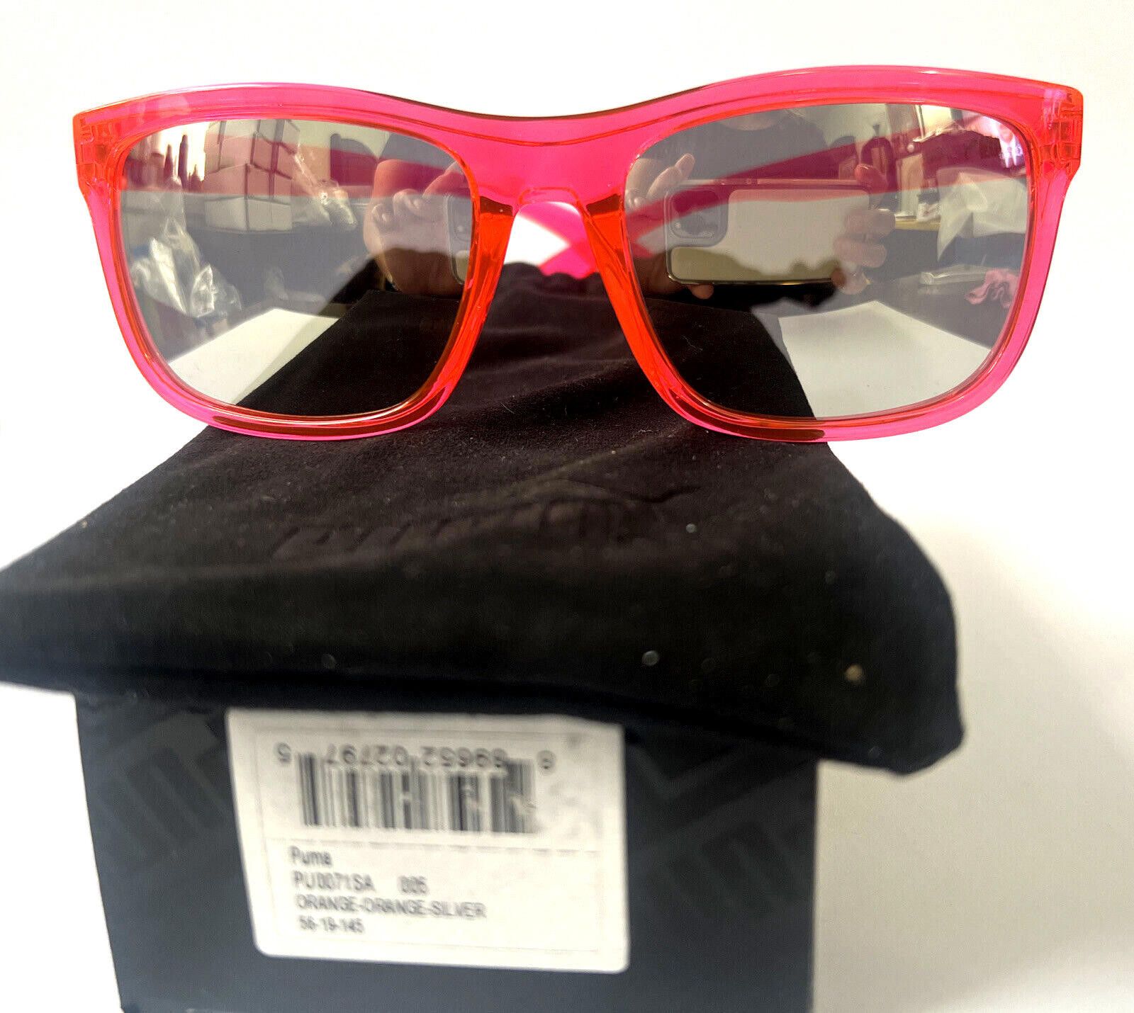 Puma PUMA PU0071SA 005 Red/Orange Square Sunglasses 56-19 145 New Size ONE SIZE - 1 Thumbnail