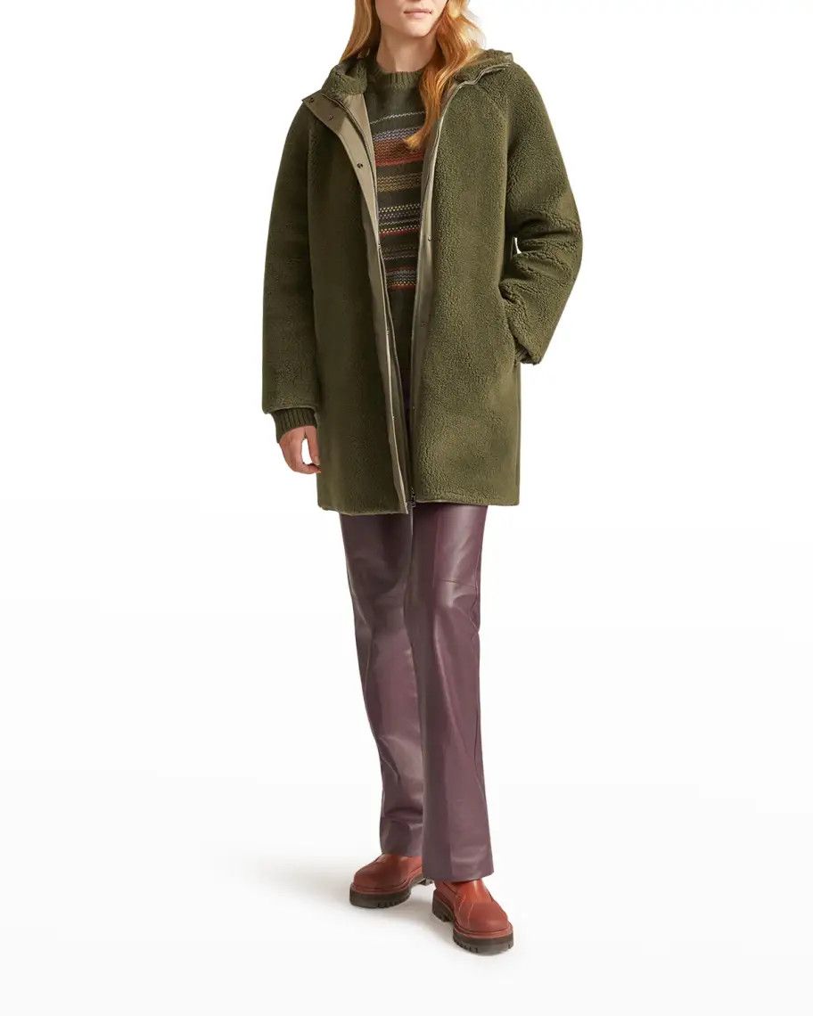 Loro Piana o1srvl11e0824 Reversible Conway Parka Jacket in Green Size XL / US 12-14 / IT 48-50 - 4 Thumbnail