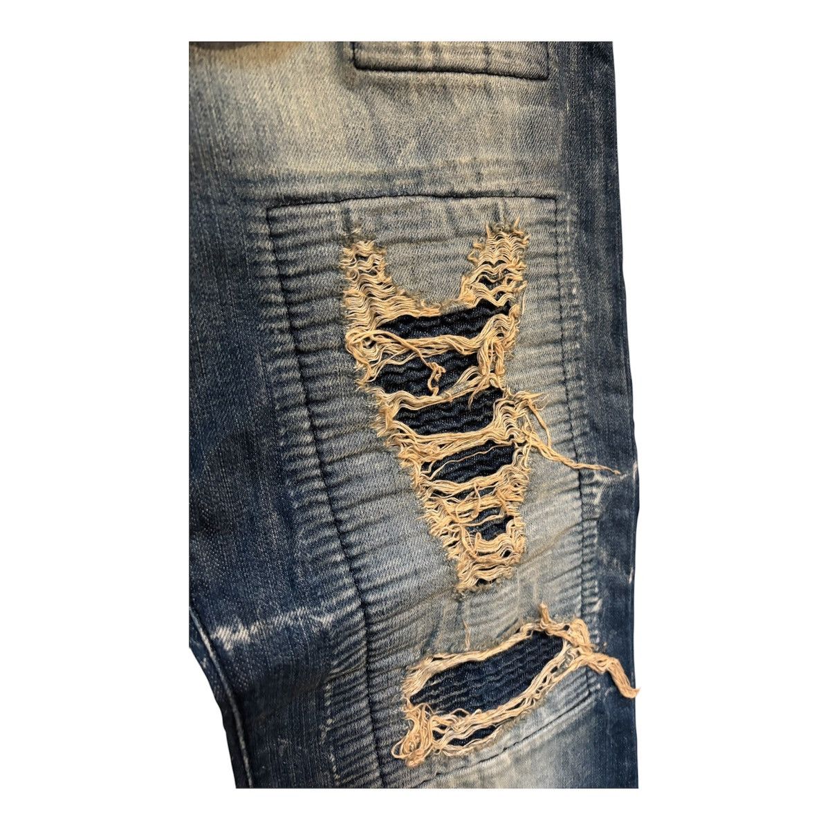 Robins Jeans Robins Jeans in 4D Blue with Silver Crystals Size US 36 / EU 52 - 5 Thumbnail