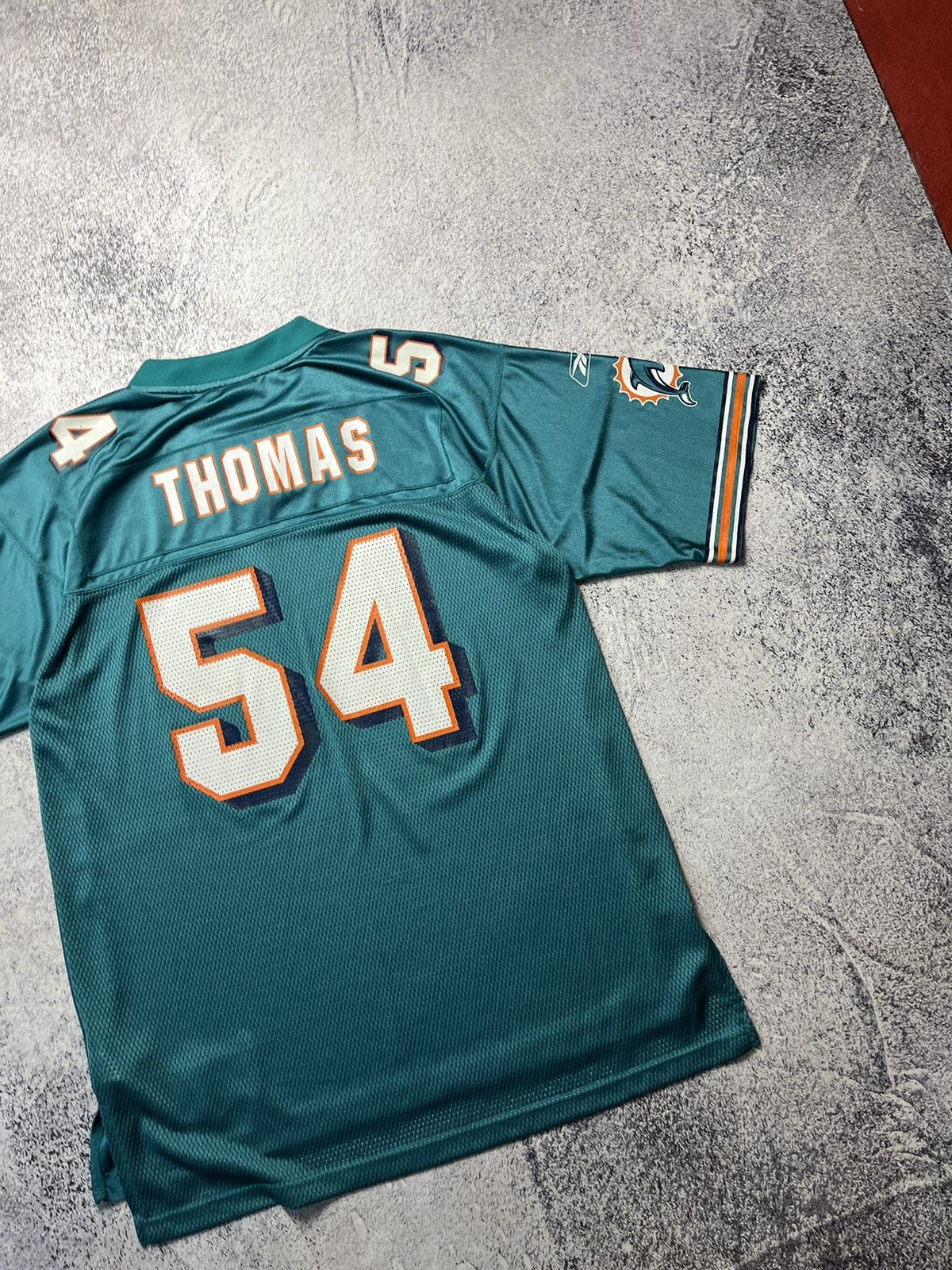 Reebok Vintage Miami Dolphins Jersey #54 Thomas NFL Football Reebok Size US L / EU 52-54 / 3 - 12 Thumbnail
