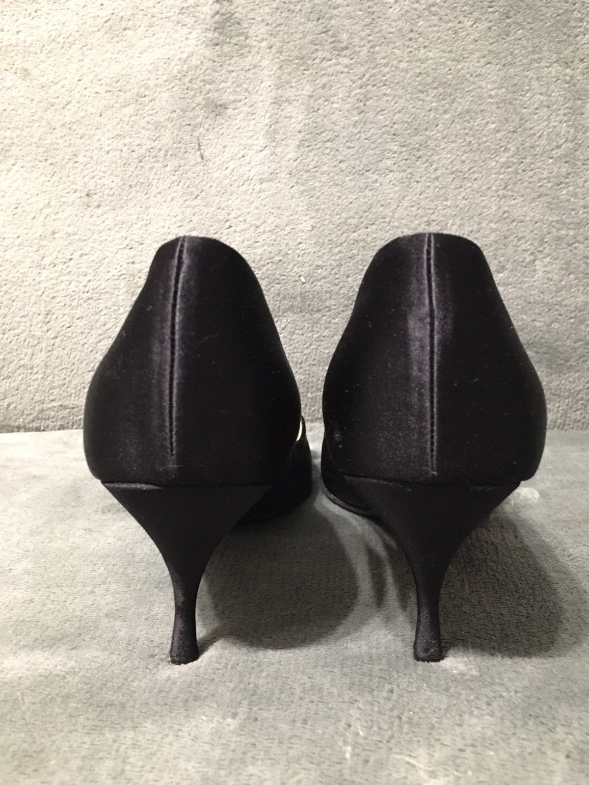 Prada PRADA Black Satin Kitten Heels Evening Shoe EU 38.5 Size US 8.5 / IT 38.5 - 6 Thumbnail