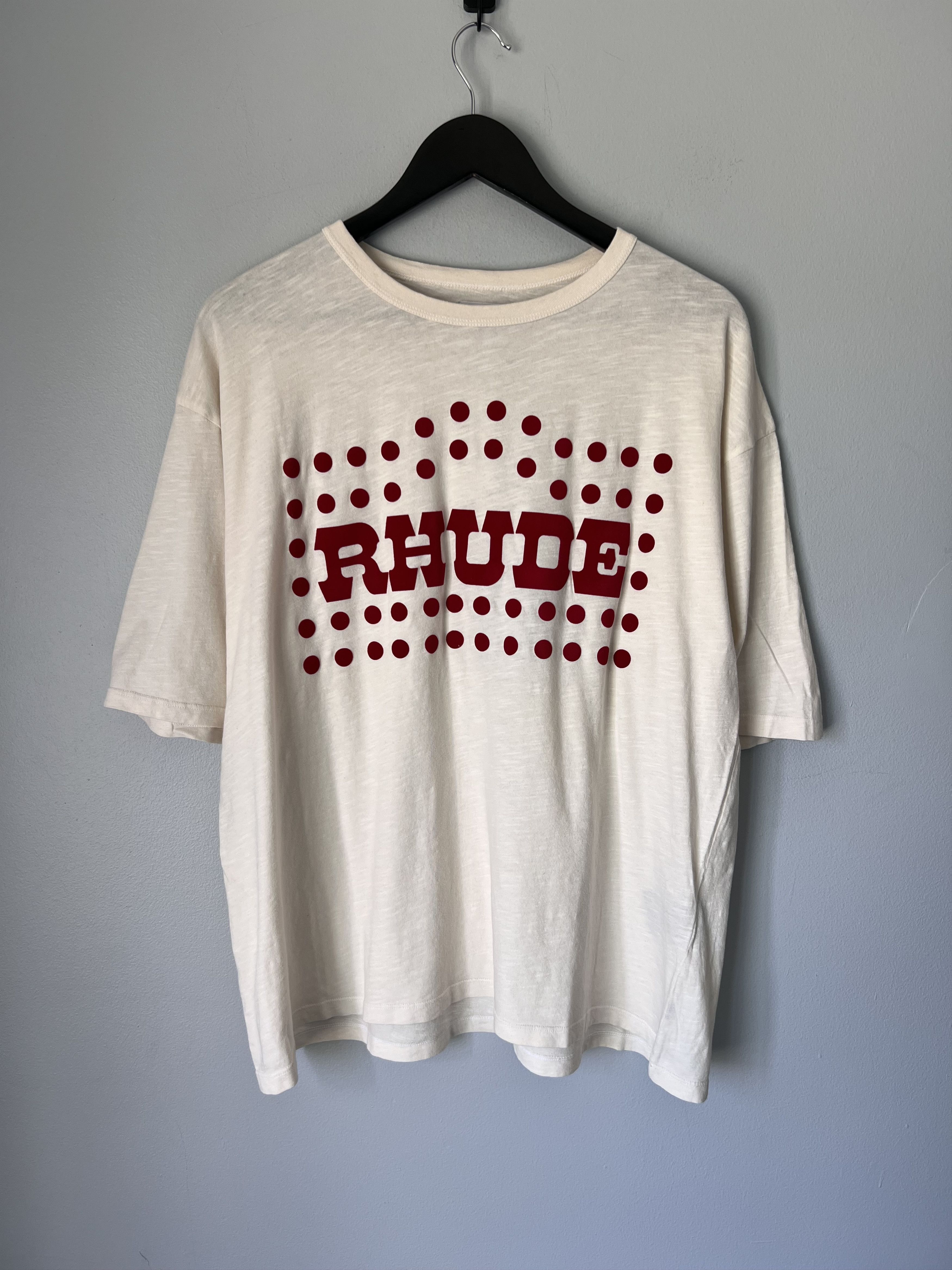 Rhude Rhude Flocked Burnout Tee in Vintage White | Grailed