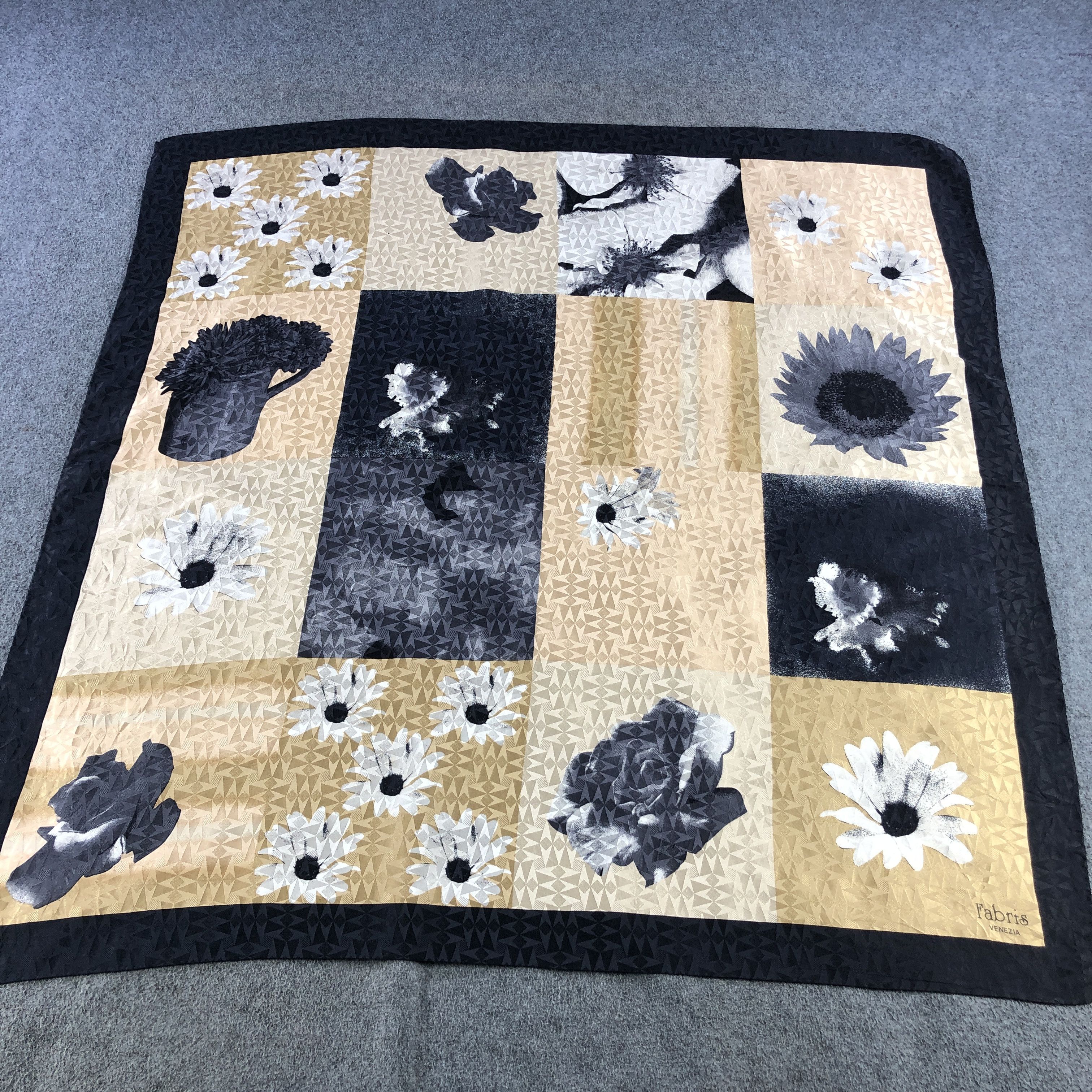 Vintage Fabris Venezia Floral Silk Scarf M1186 Size ONE SIZE - 2 Thumbnail