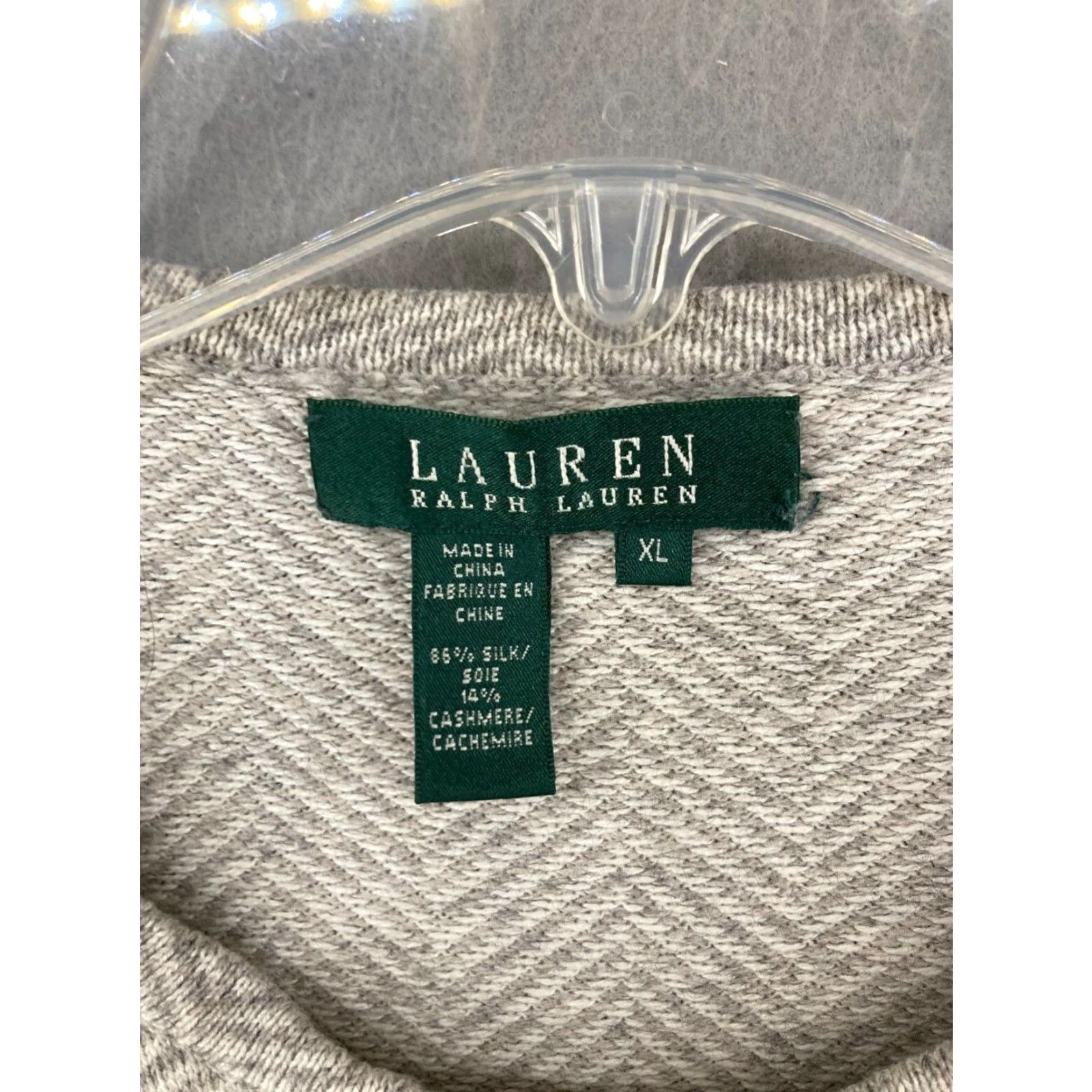 Ralph Lauren VINTAGE Lauren Ralph Lauren Sweater Pullover Long Sleeve Casual 90s Womens XL Knit Cashmere Silk Khaki Size XL / US 12-14 / IT 48-50 - 5 Thumbnail
