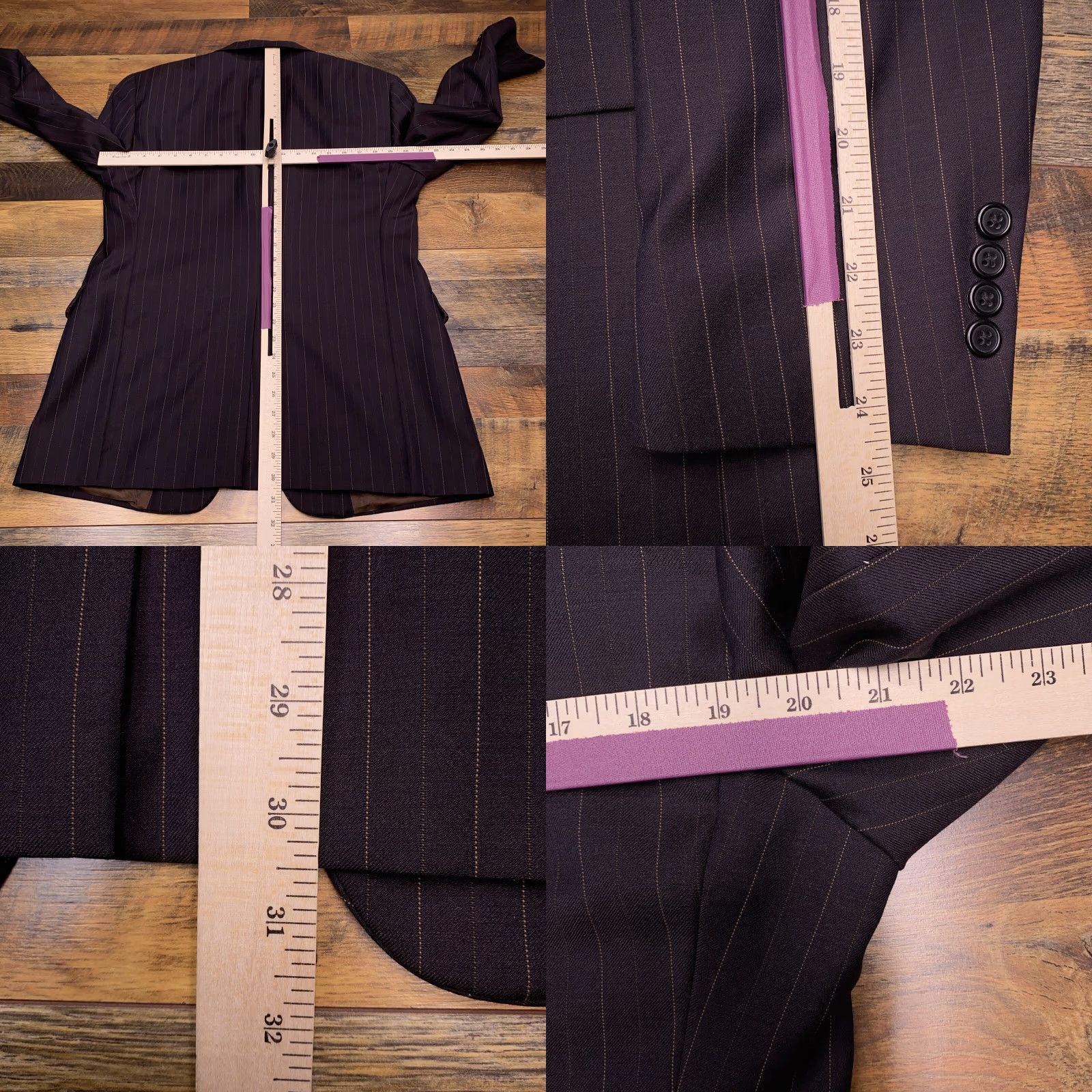 Austin Reed Austin Reed Blazer Mens 40R Brown Pinstripe Wool Notch Vintage? No — Regular Coat Jacket Suit Coat Short: Wait. Size 40R - 9 Thumbnail