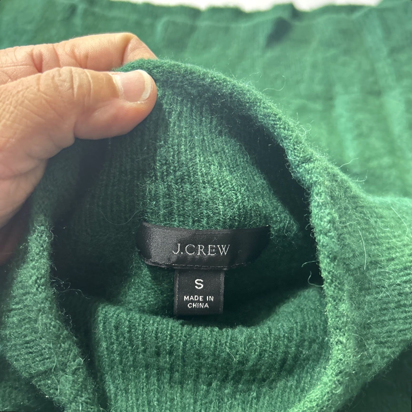 J.Crew J.Crew Wool Alpaca Mock Neck Pullover Sweater Womens Sz S Green, Lightweight, Stretch, Classic Size S / US 4 / IT 40 - 7 Thumbnail