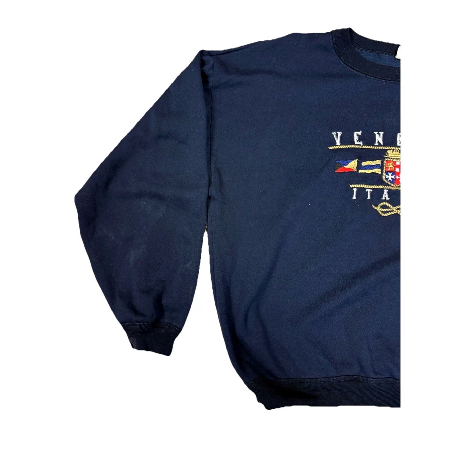 Vintage VINTAGE Venezia Italia Embroidered Crewneck Sweatshirt Navy Blue XXL Men Pullover 80s 90s Italian City Art Embroidered Size US XXL / EU 58 / 5 - 3 Thumbnail