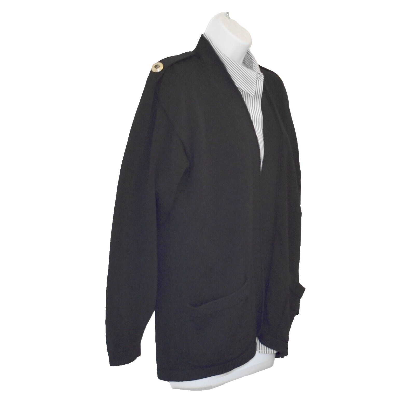 St. John B4 ST JOHN SPORTSWEAR Blk Santana Knit Cardigan Sweater Sz M Size M / US 6-8 / IT 42-44 - 2 Thumbnail