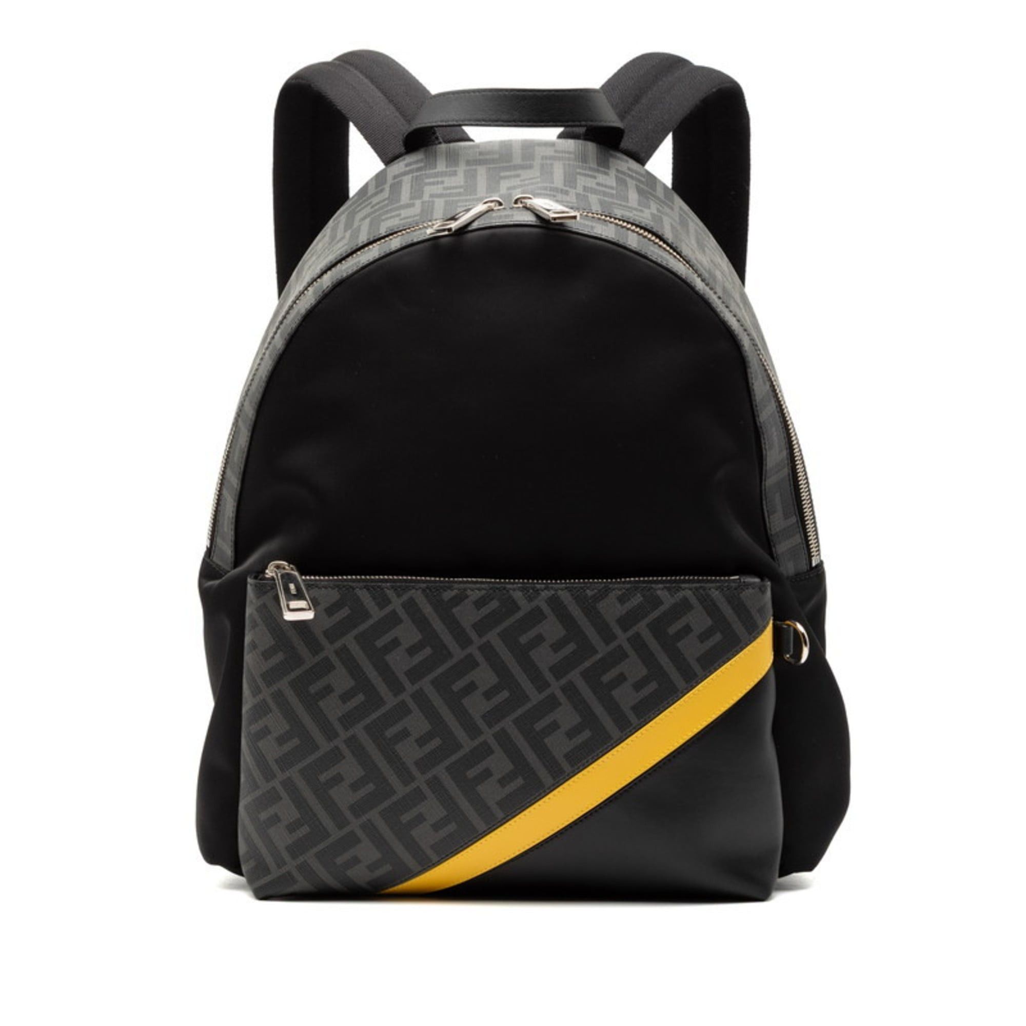 FENDI Zucchino Backpack Greige Black PVC Leather Women\'s Fendi Zucca Brown Pvc Leather Backpack (Pre-Owned) main image 4