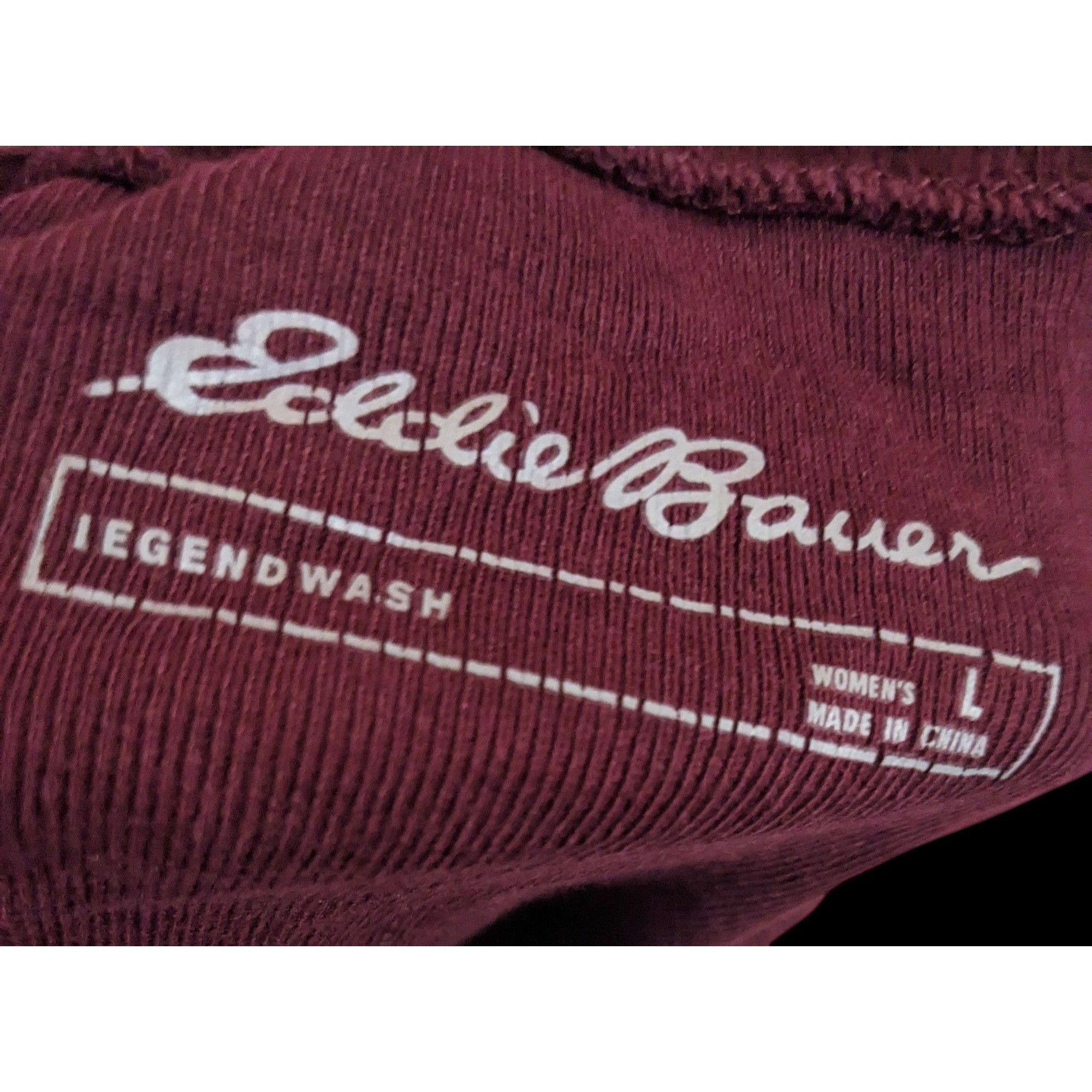 Eddie Bauer Eddie Bauer Red And White Quilted Front Long Sleeve Top Size L / US 10 / IT 46 - 3 Thumbnail