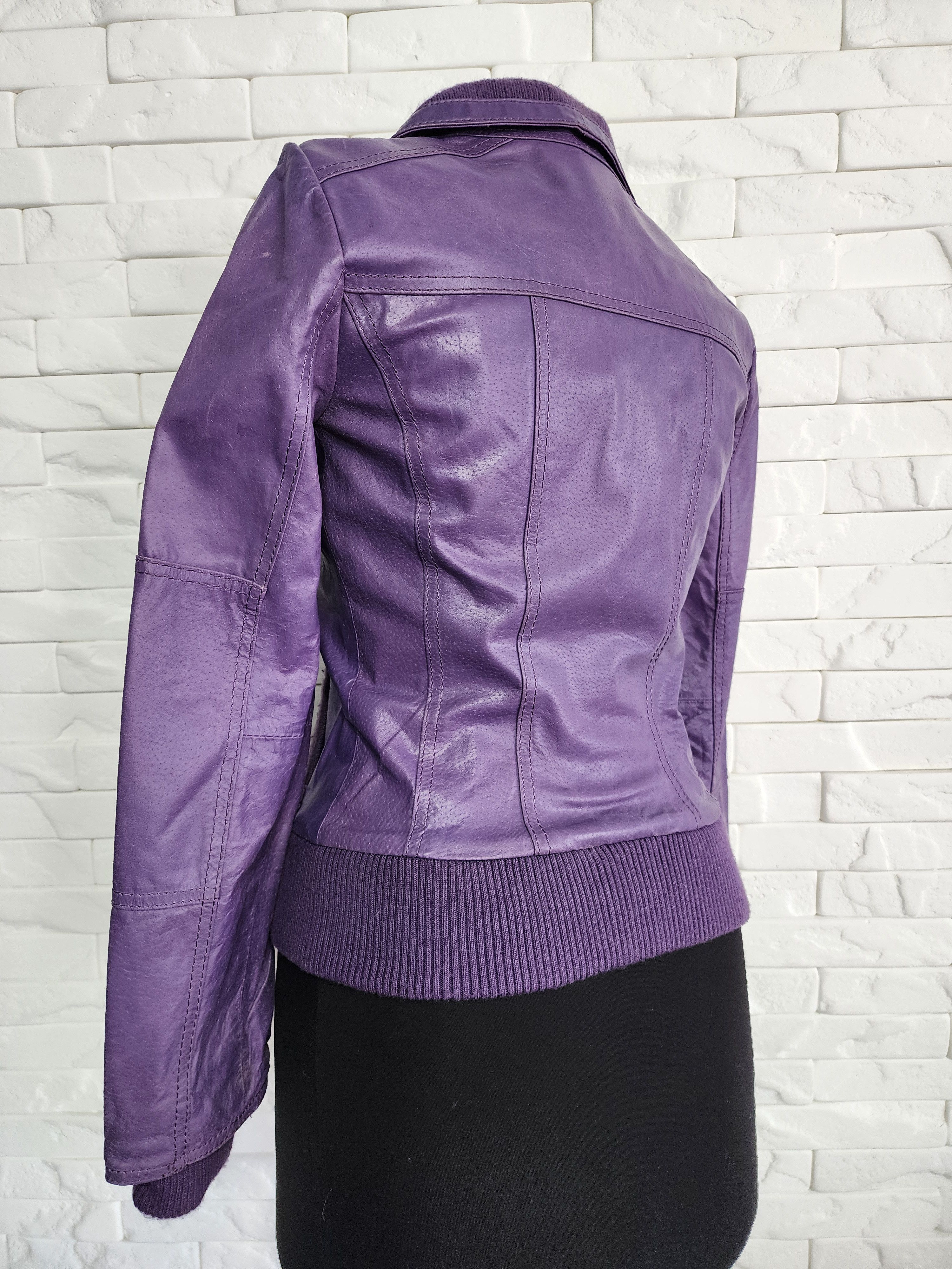 Other Purple Leather Jacket: Women's Vintage Sport Jacket Size S / US 4 / IT 40 - 6 Thumbnail