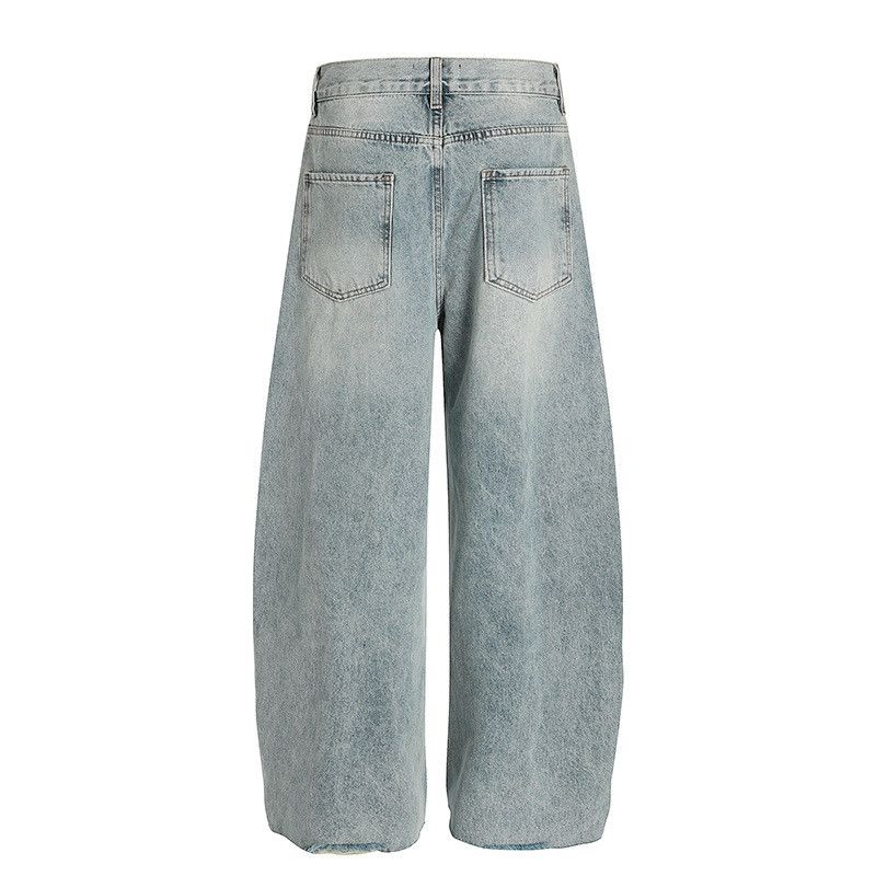 Vintage American retro men's loose casual ripped curved jeans Size US 32 / EU 48 - 2 Thumbnail