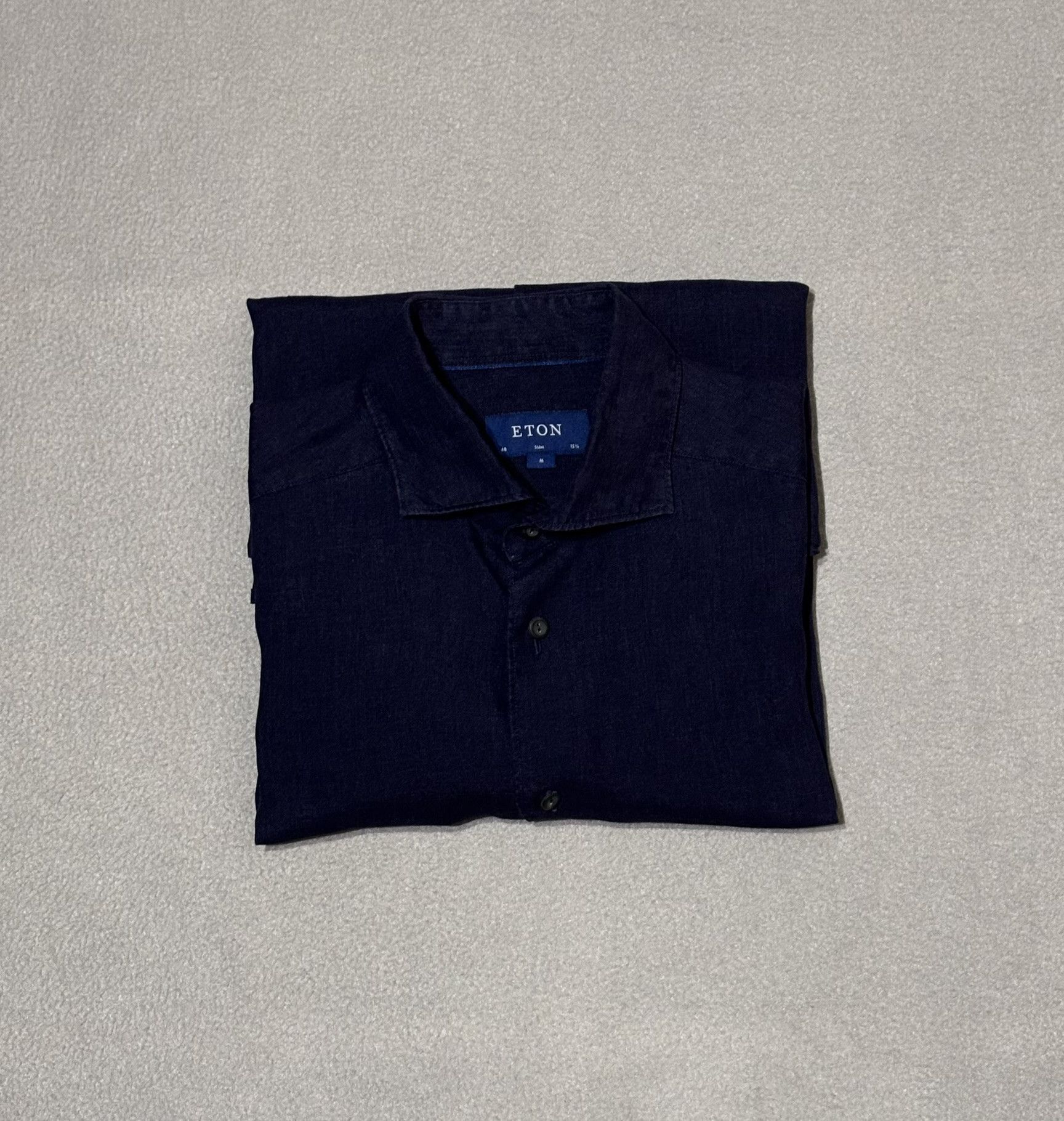 Eton Eton Slim Shirt Navy 100% Linen Size 40 Size US L / EU 52-54 / 3 - 14 Thumbnail