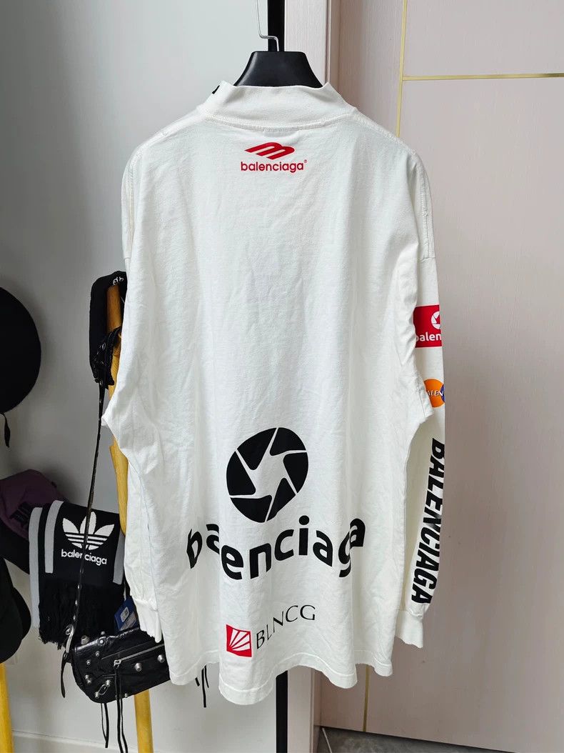 Balenciaga Balenciaga Racing monogram logo print sport long sleeve 250 Size US M / EU 48-50 / 2 - 2 Thumbnail