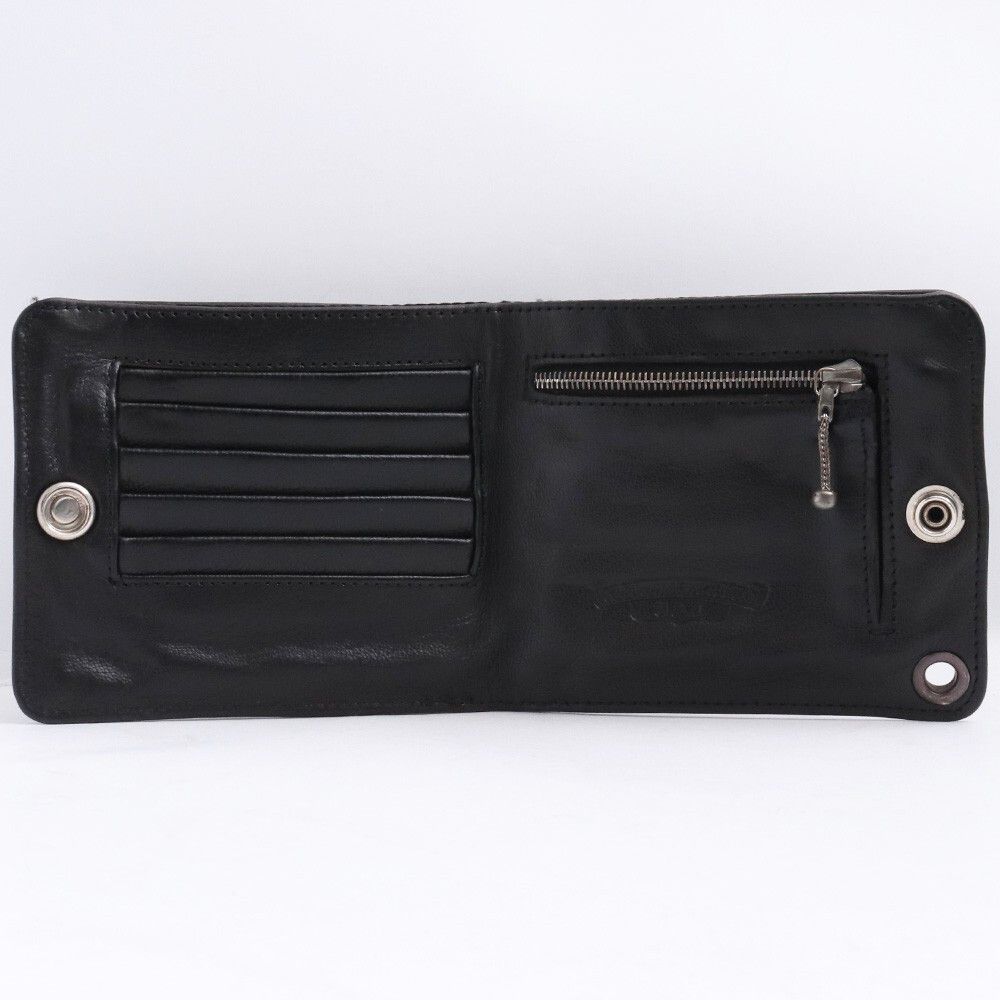小物 Chrome Hearts 1-Snap Cross Button Wallet CHROME HEARTS 1 SNAP CROSS BUTTON LEATHER BI-FOLD WALLET