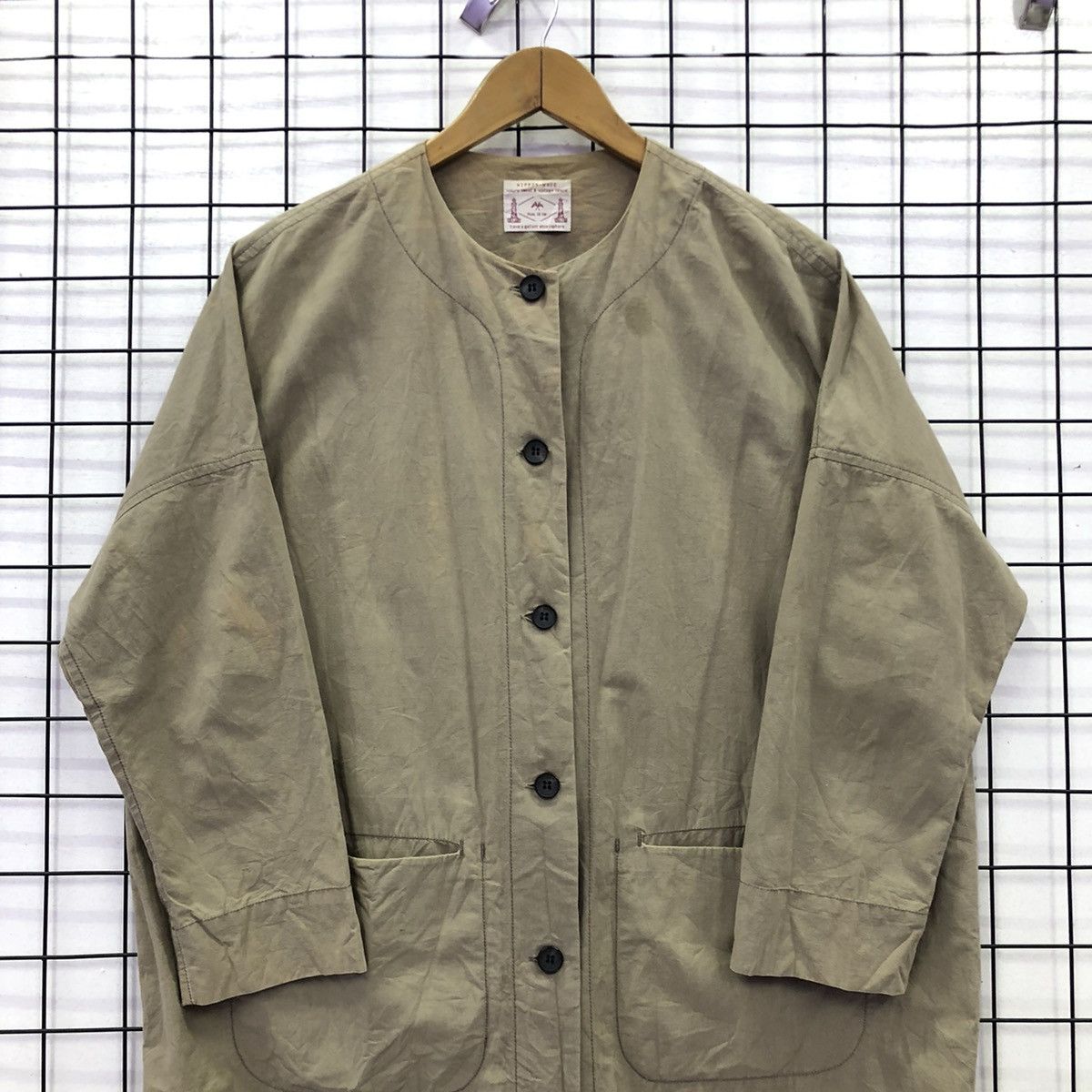 Japanese Brand Pual Ce Cin Nippon Made Outerwear Non Collar Long Coat Size US L / EU 52-54 / 3 - 12 Thumbnail